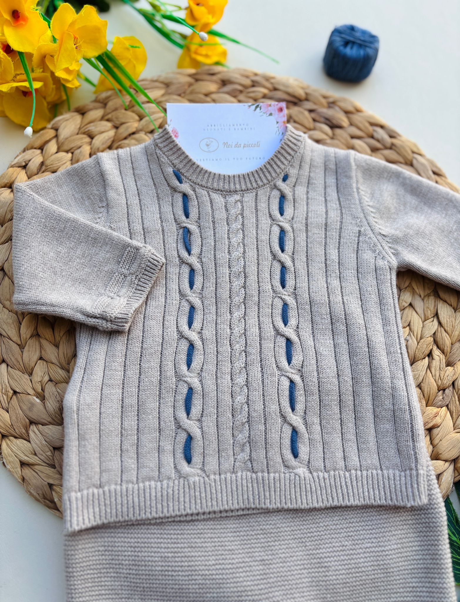 COMPLETO 3 PZ IN CALDO COTONE  BEIGE