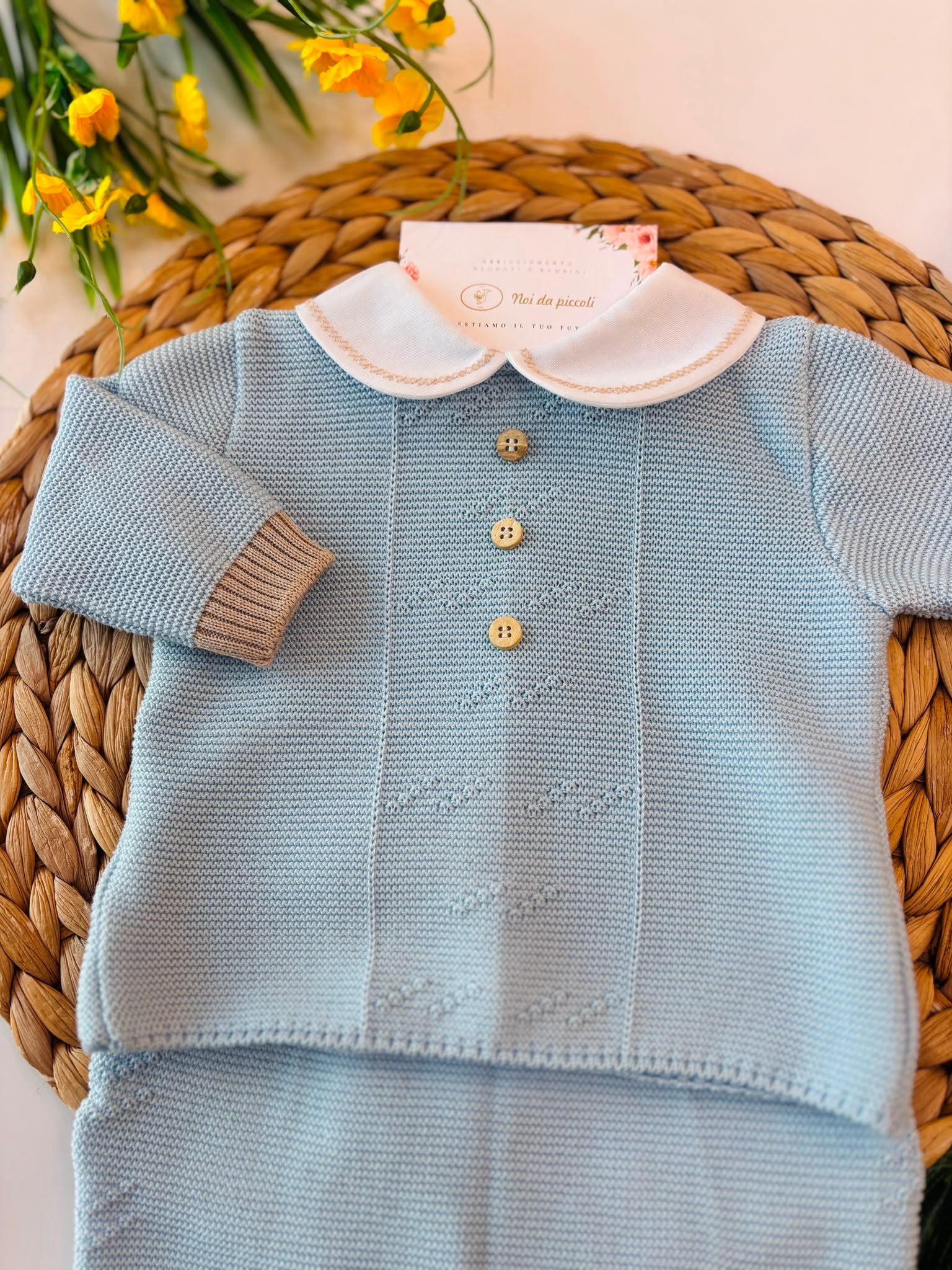 COMPLETO 100% FILO DI COTONE CIELO