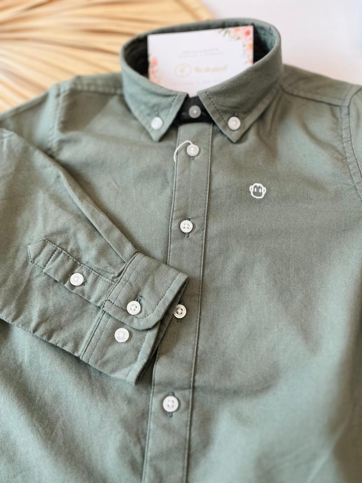 CAMICIA IN COTONE CALDO VERDE