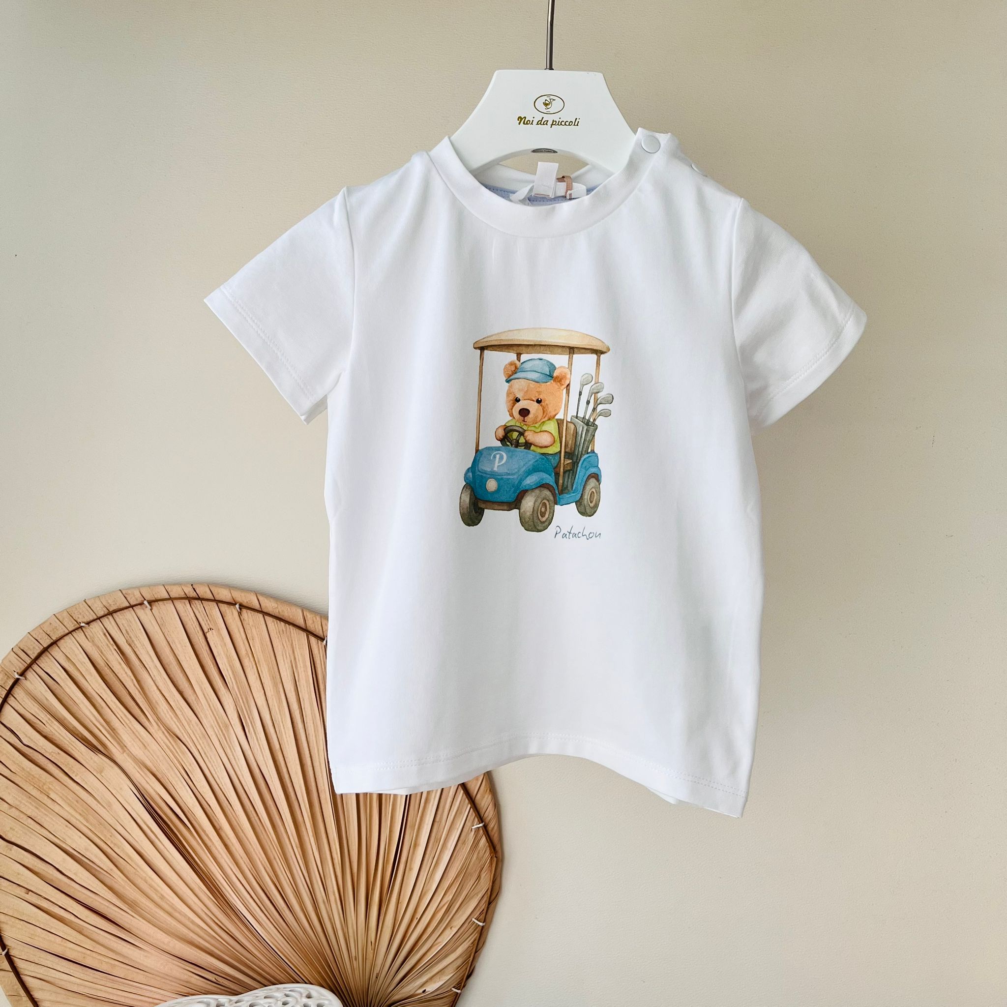 T-SHIRT ORSETTO DA GOLF  BIANCO COTONE