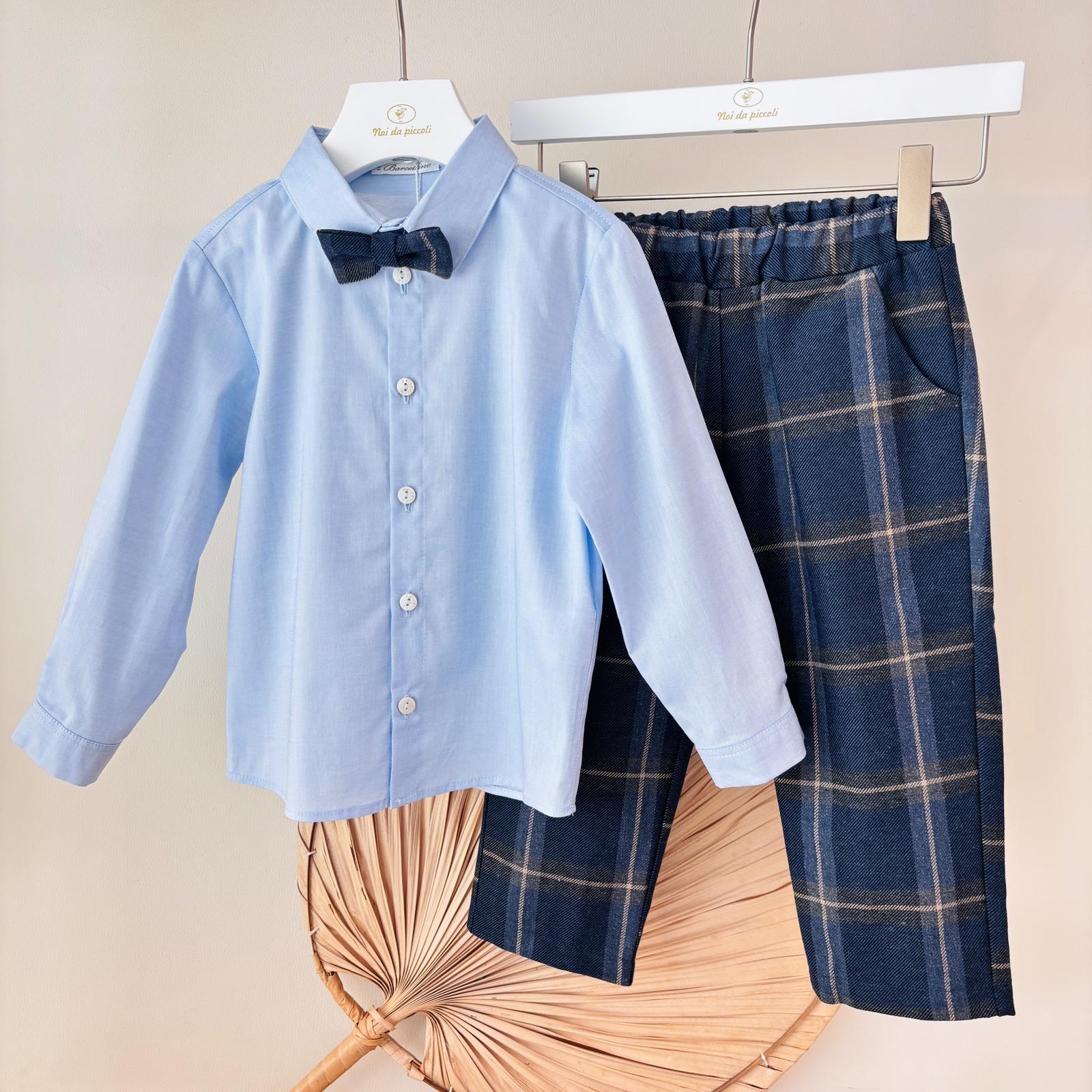 COMPLETO IN COTONE CALDO BLU