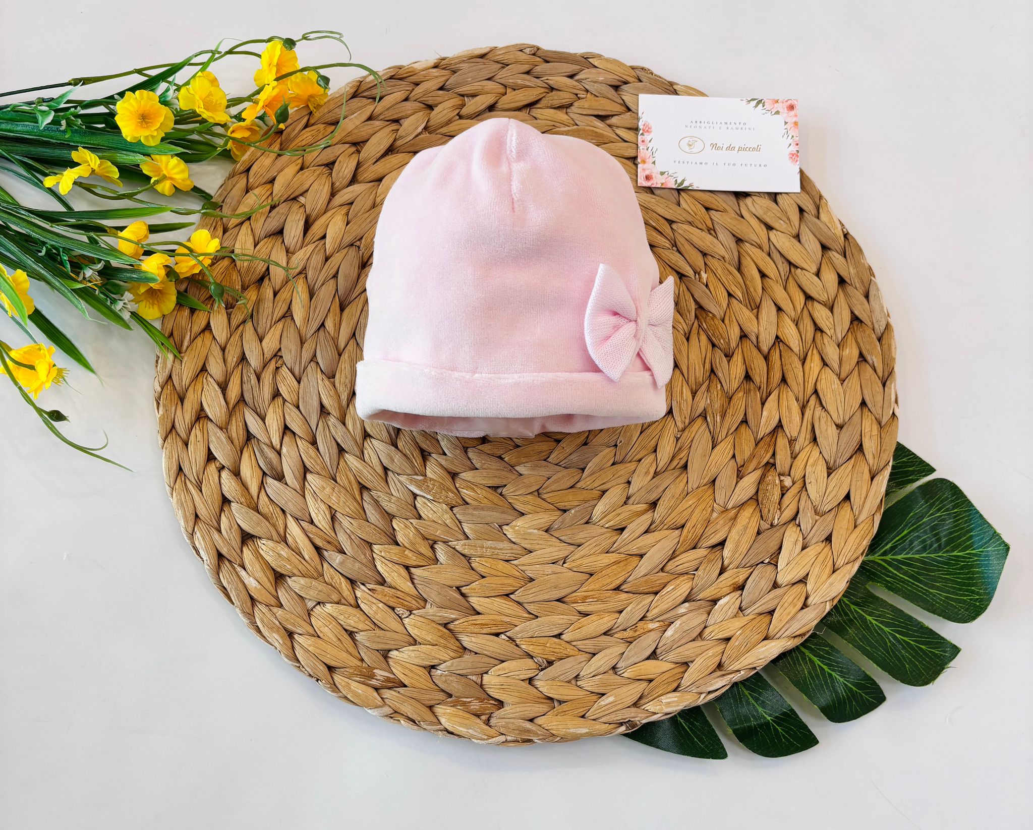 CAPPELLO CINIGLIA ROSA FIOCCHETTO