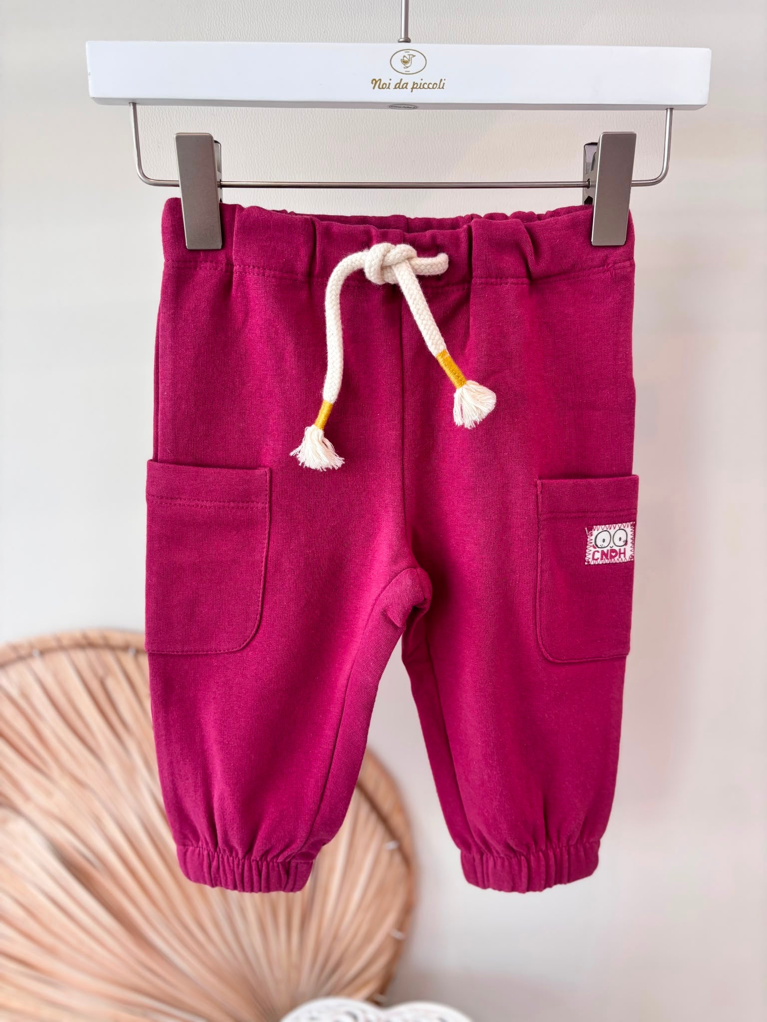 COMPLETO IN  COTONE CALDO BORDEAUX CON STAMPA FRONTALE