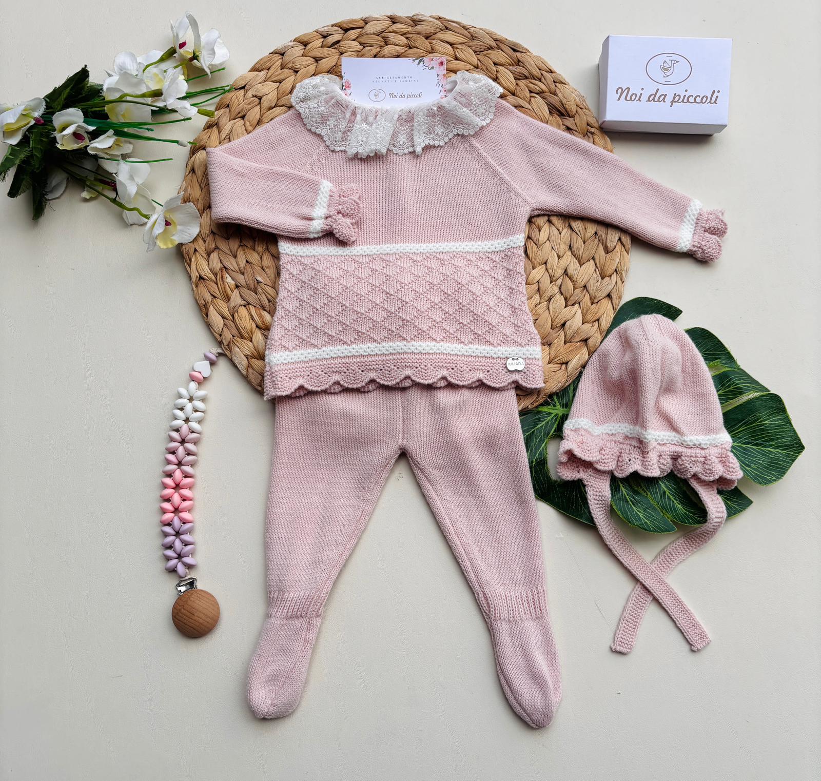 completo 3 pz FILATO CALDO ROSA