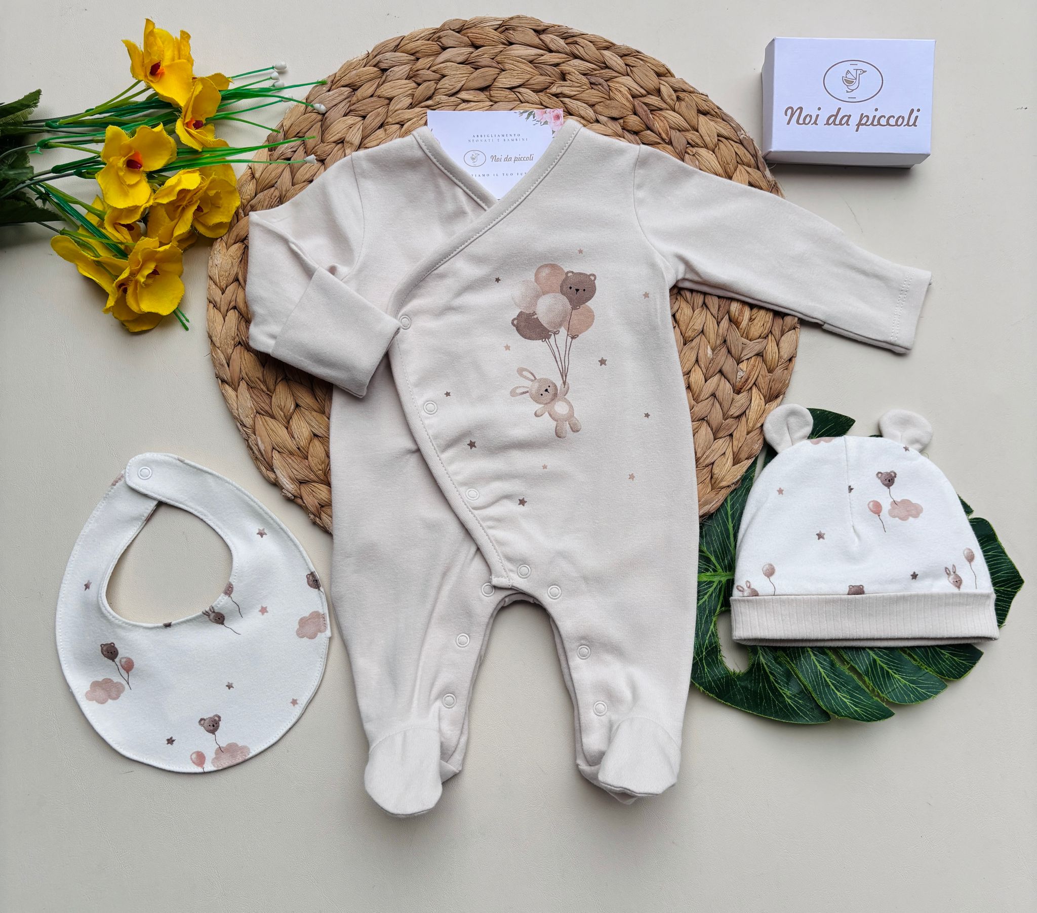 COMPLETO 3 PZ IN CALDO COTONE ORSETTI  BEIGE