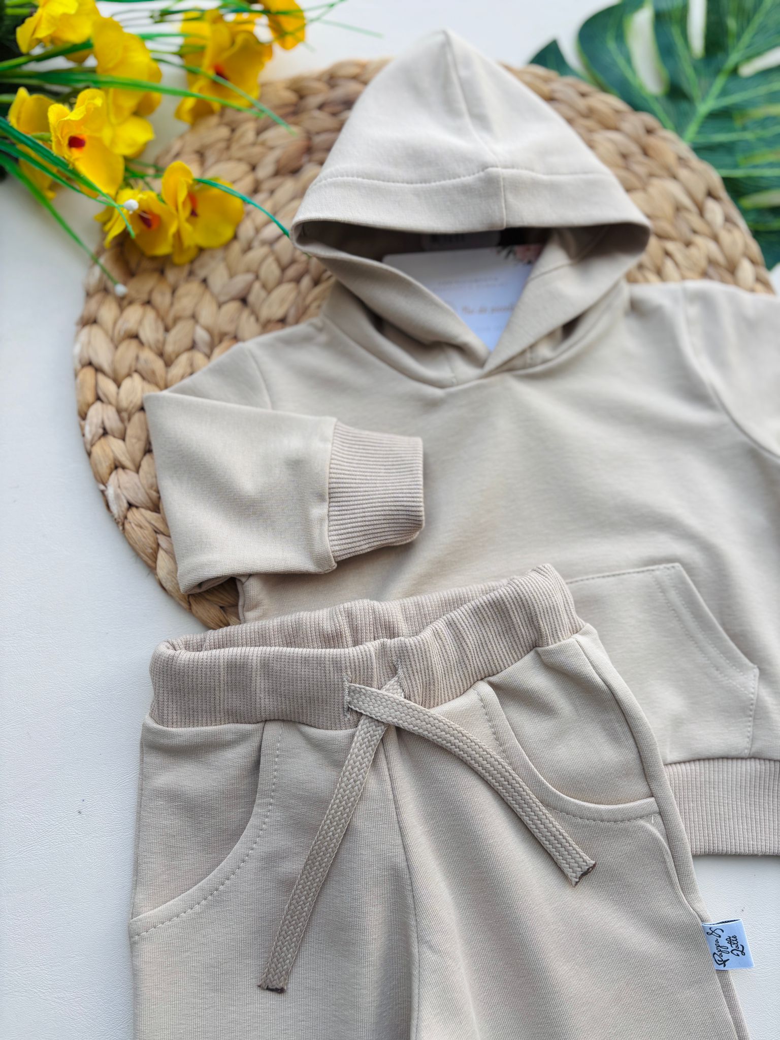 COMPLETO 2PZ 100 % COTONE BEIGE