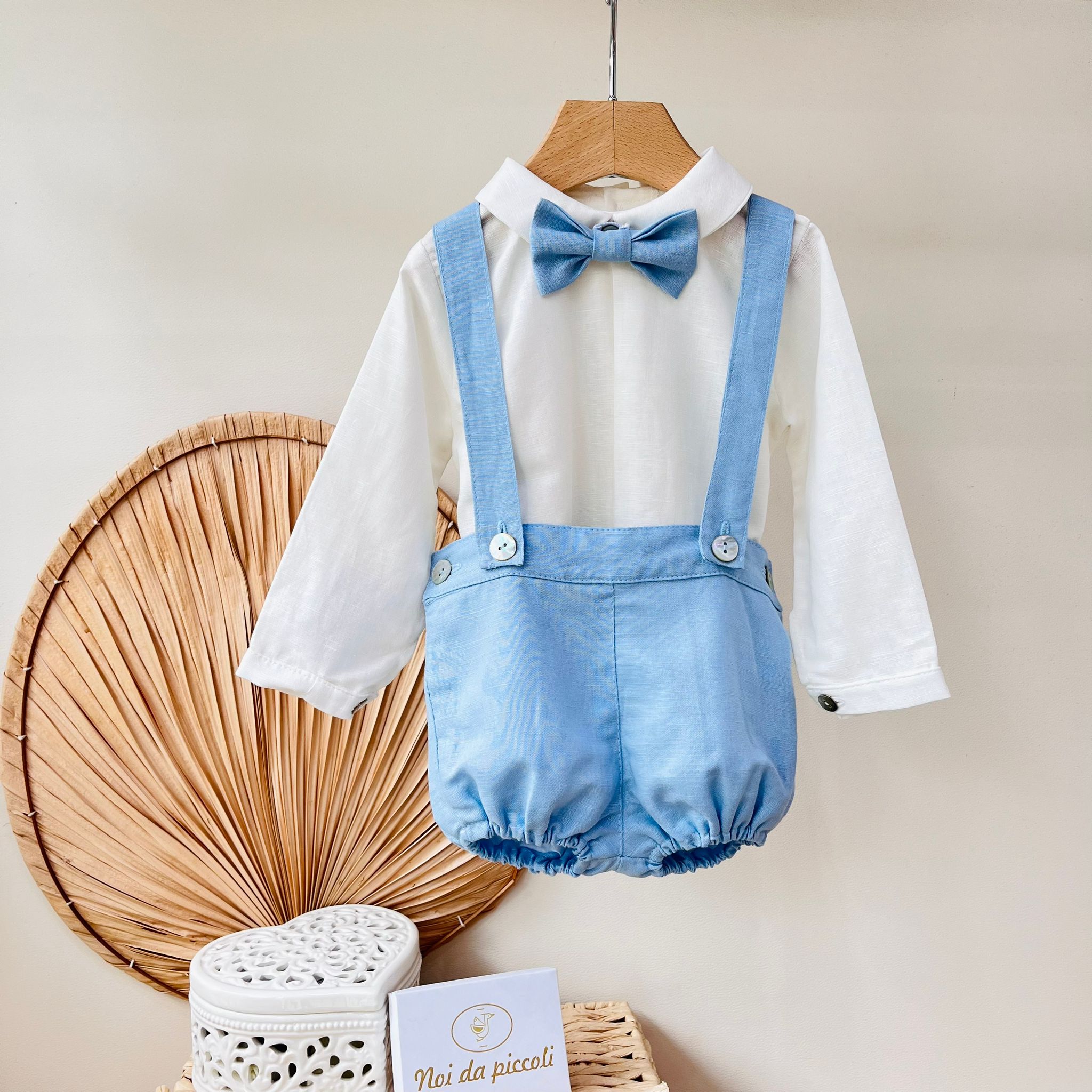 COMPLETO 3 PZ CERIMONIALE A MANICA LUNGA  CIELO