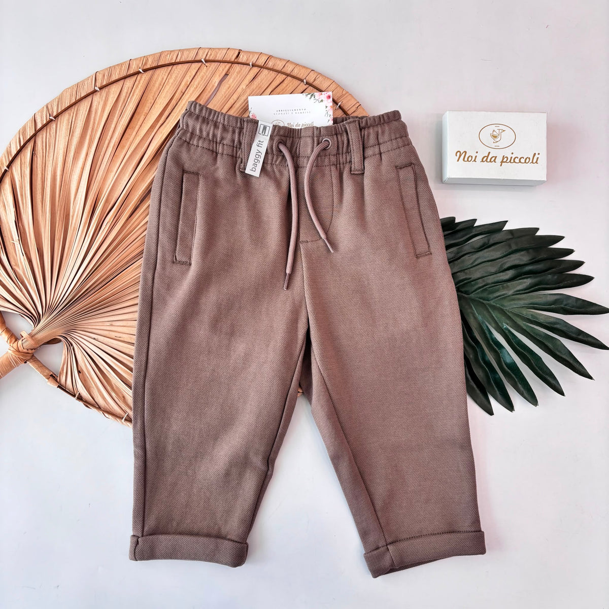 PANTALONE IN COTONE CALDO MARRONE