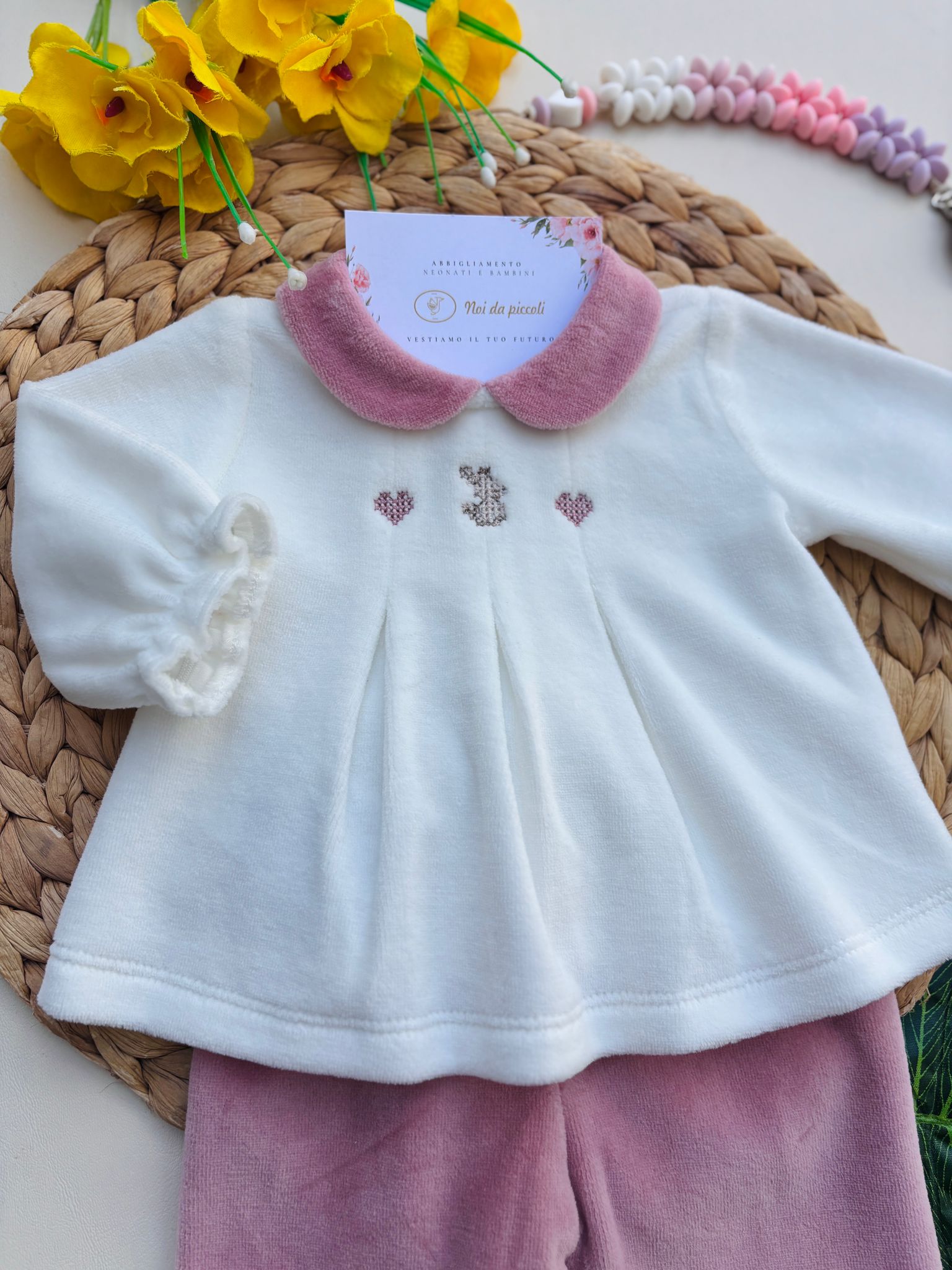COMPLETO  BIANCO ROSA