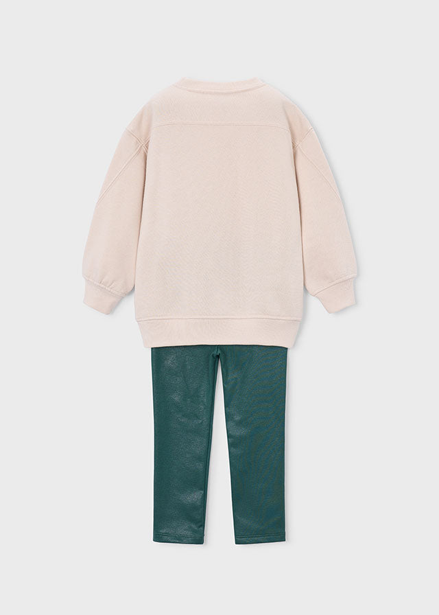 COMPLETO "BONJOUR" VERDE IN COTONE CALDO