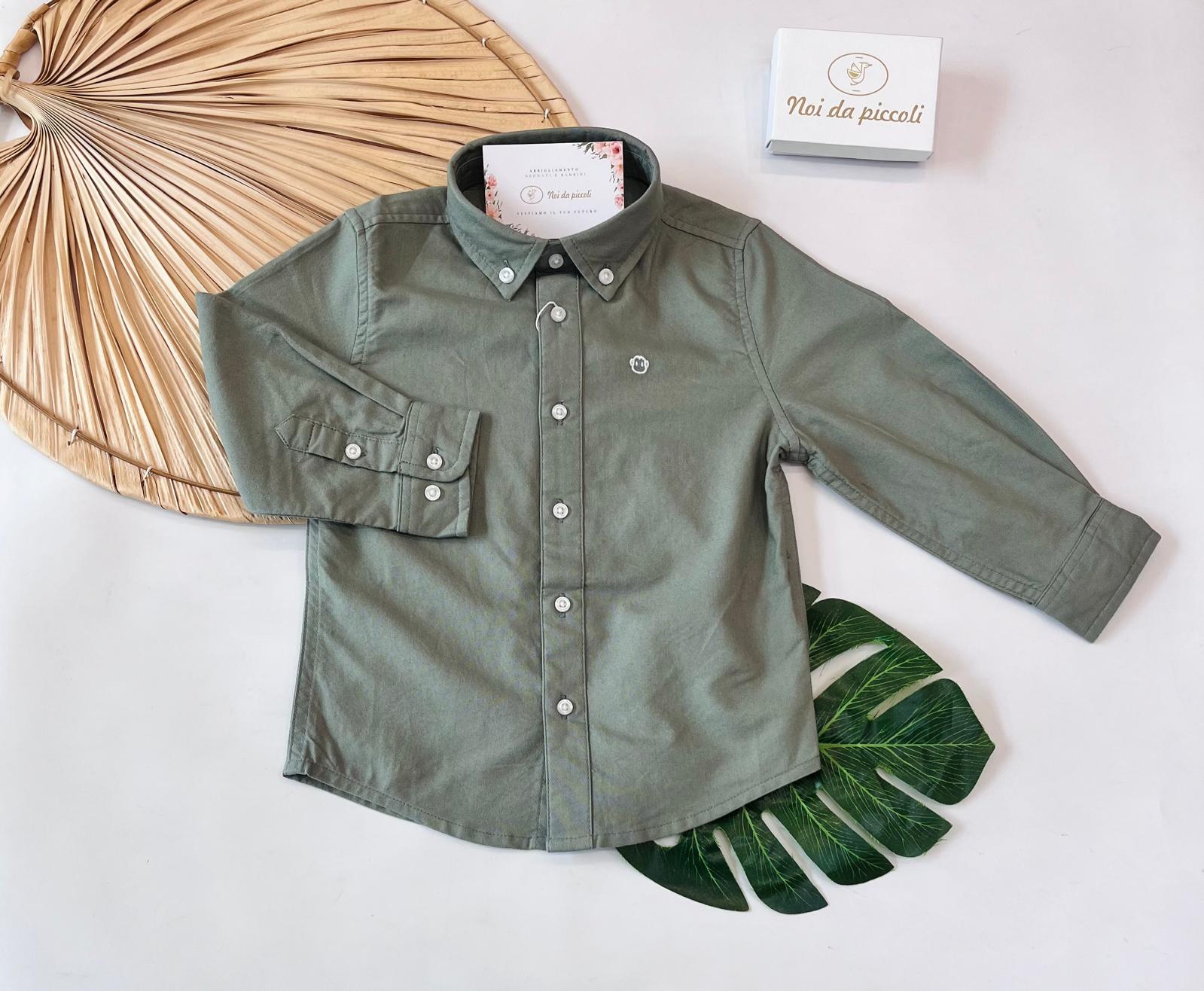 CAMICIA IN COTONE CALDO VERDE