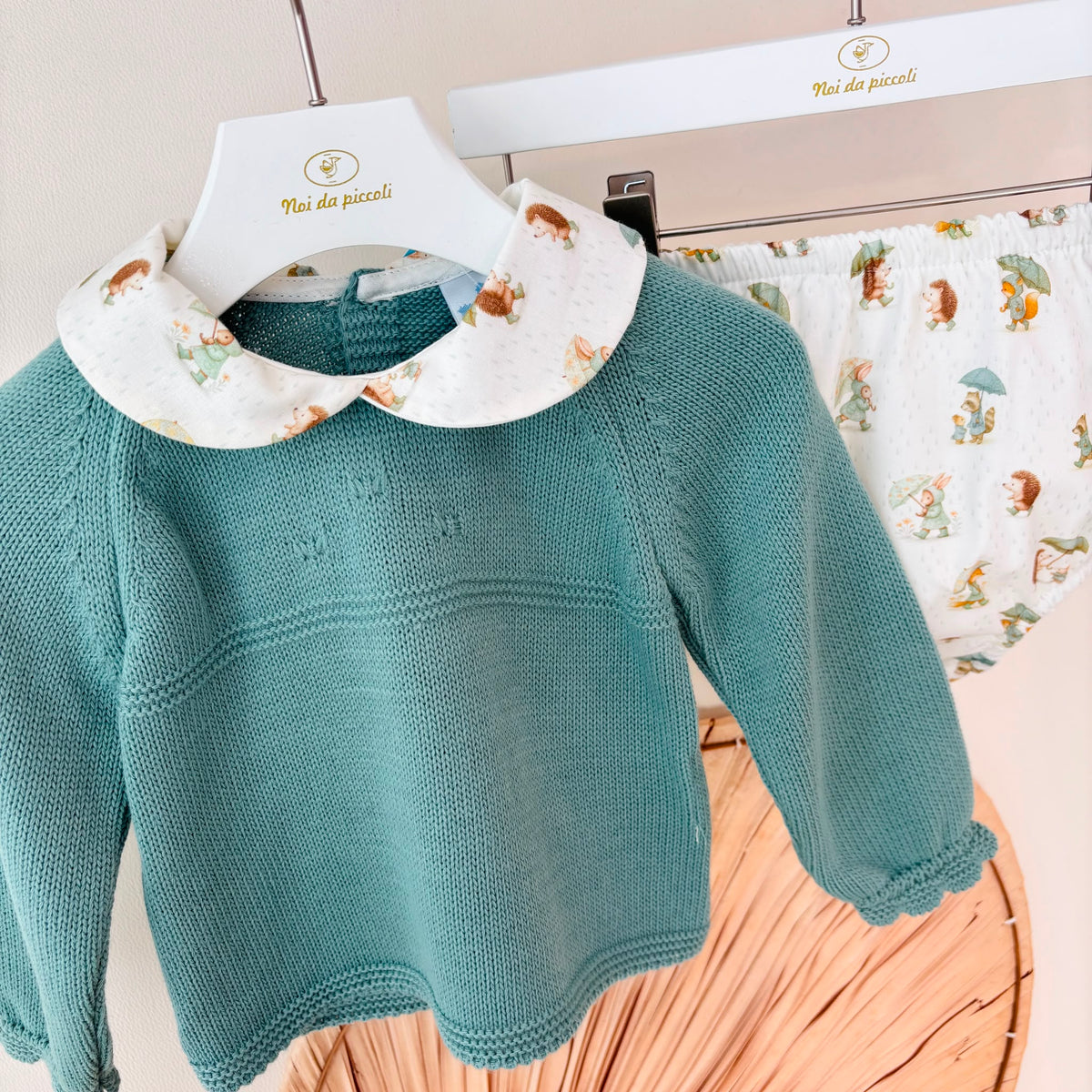COMPLETO riccio con ombrello VERDE