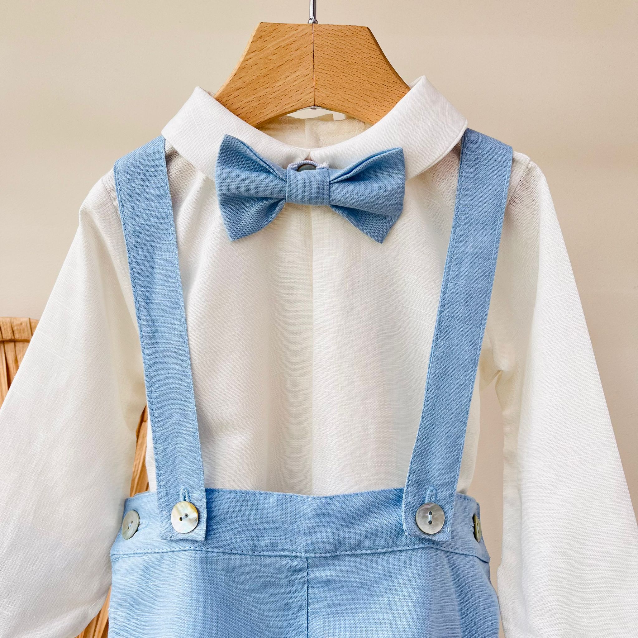 COMPLETO 3 PZ CERIMONIALE A MANICA LUNGA  CIELO