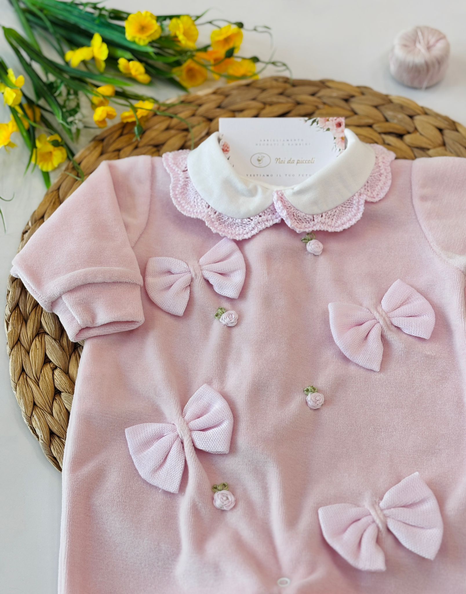 TUTINA CINIGLIA ROSA CON FIOCCHETTI