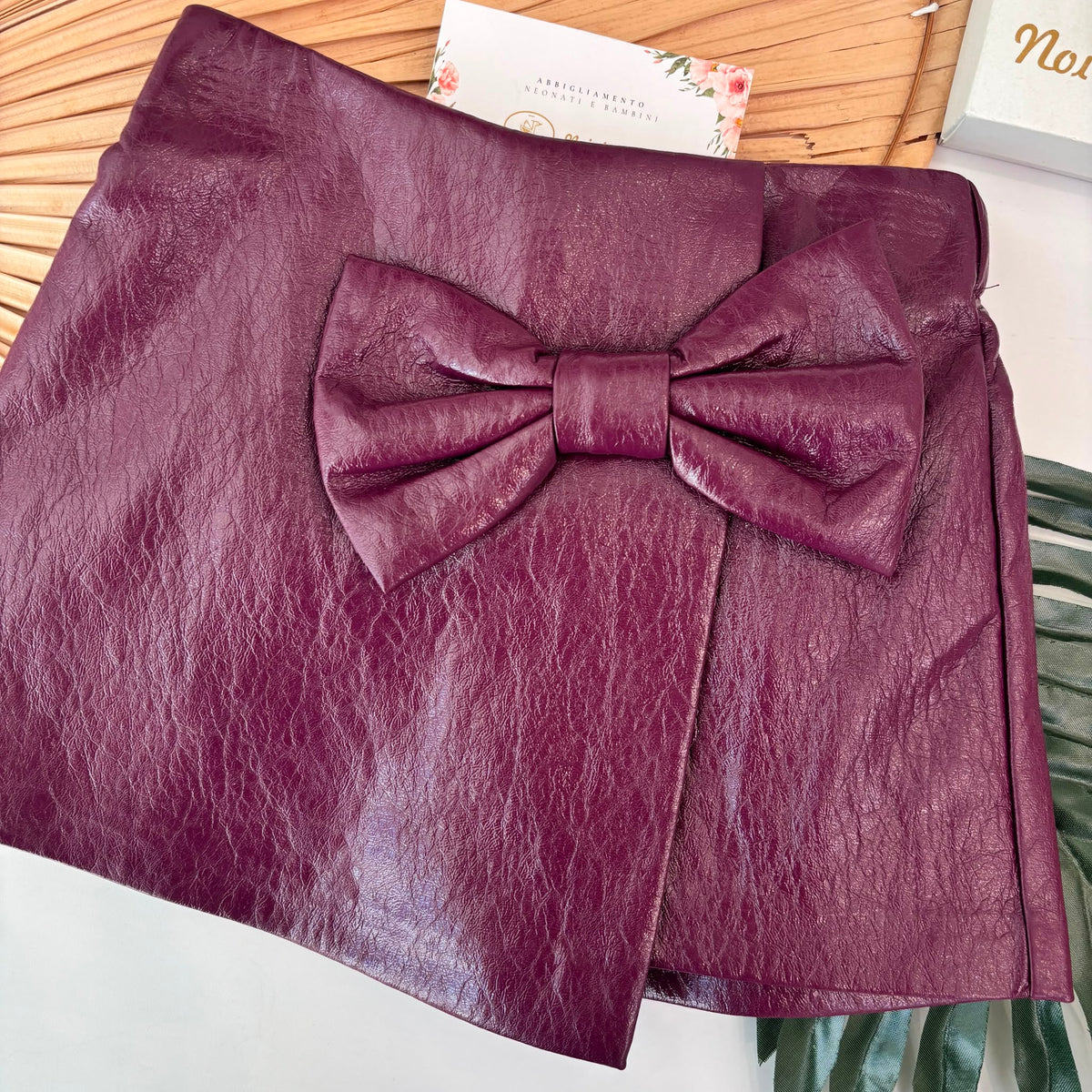 GONNA IN PELLE BORDEAUX