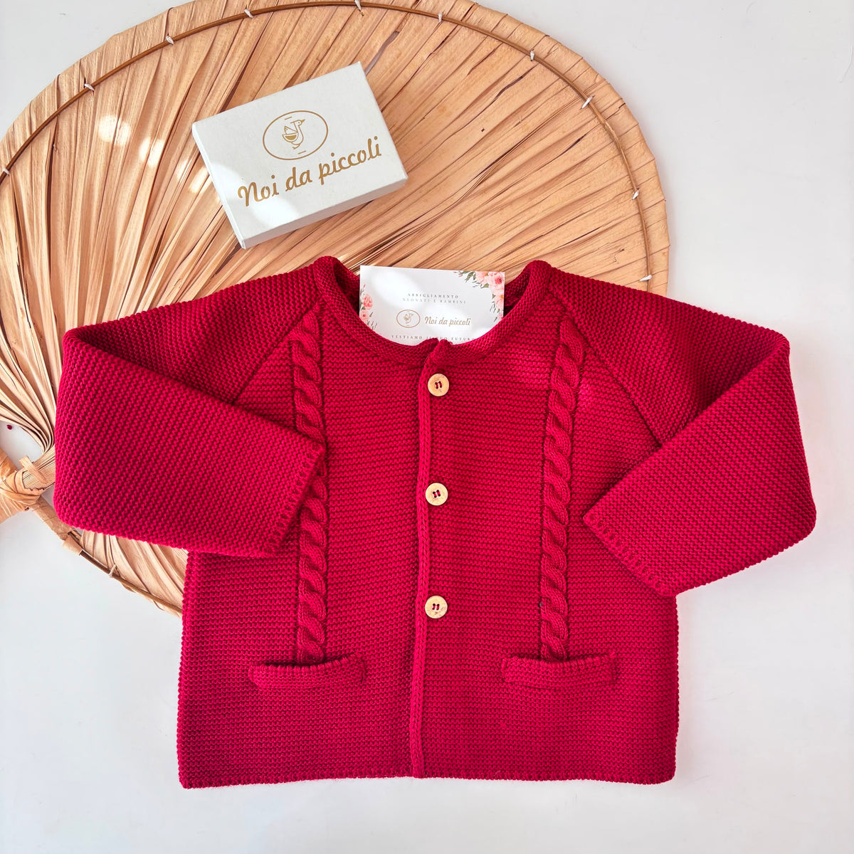 Golfino Filato Caldo Treccine Rosso Sardon