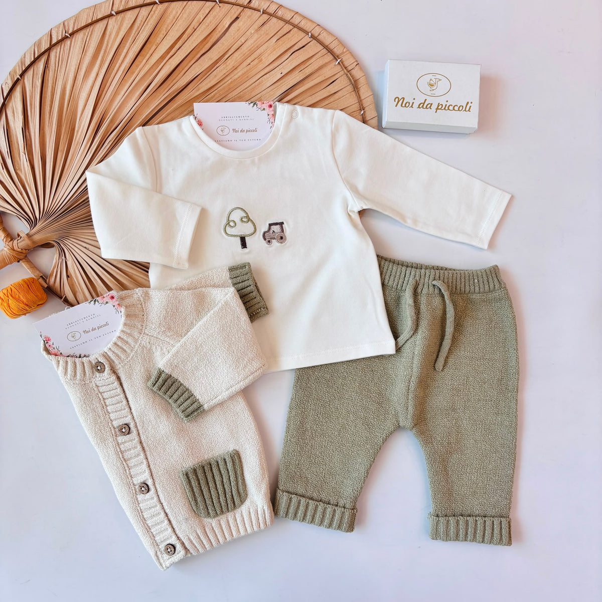 COMPLETO IN COTONE CALDO VERDE CON TRATTORE
