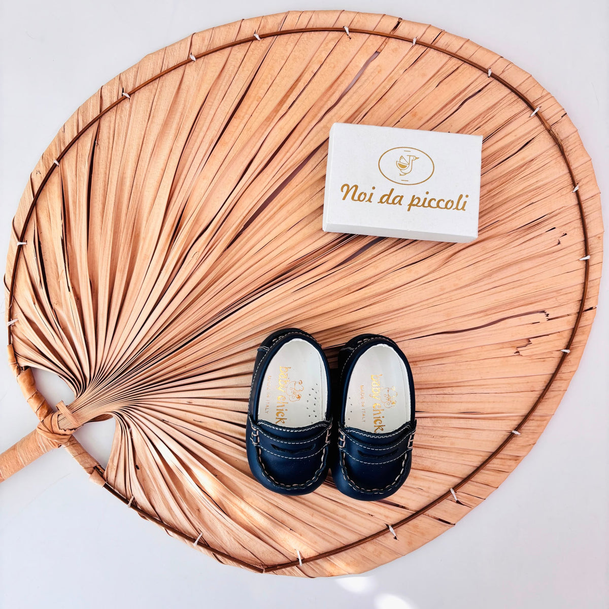 Mocassino Pelle Blu Baby Chick