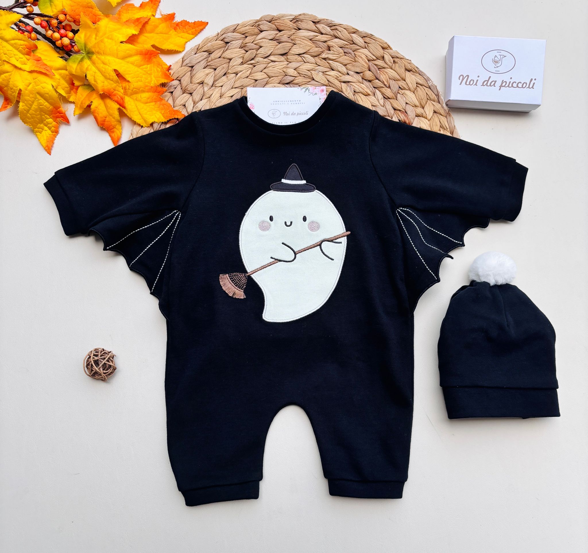 TUTINA IN CALDO COTONE HALLOWEEN NERO