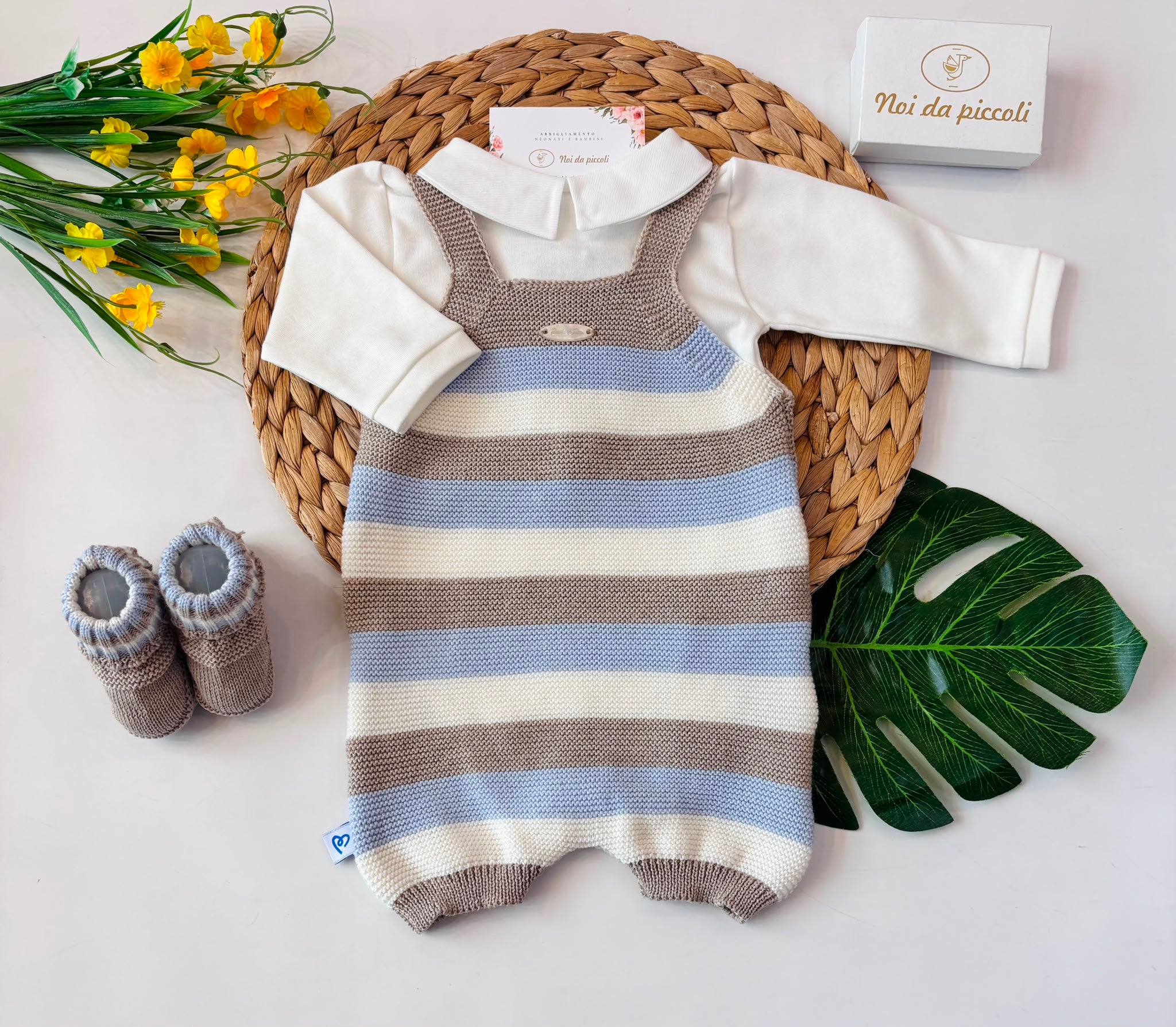 SALOPETTE CON BABBUCCE 100% IN LANA MERINO EXTRAFINE BEIGE