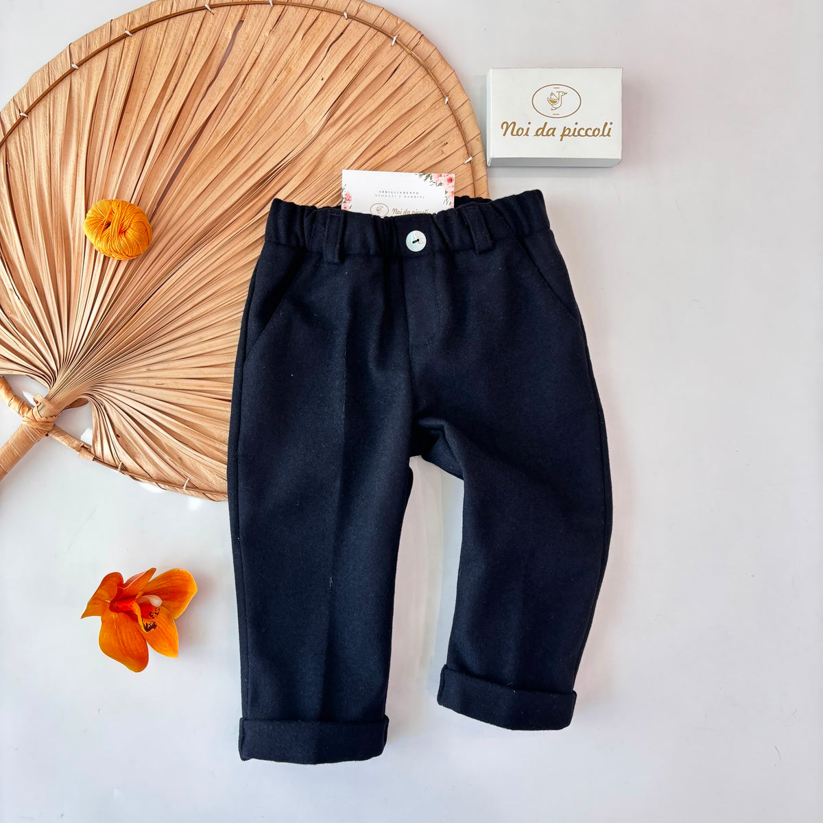 PANTALONE young boy in panno BLU