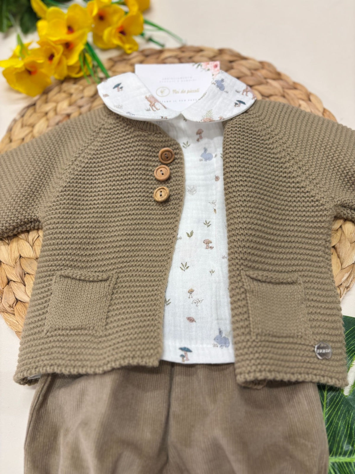 COMPLETO 3PZ FILATO CALDO E CALDO COTONE BEIGE