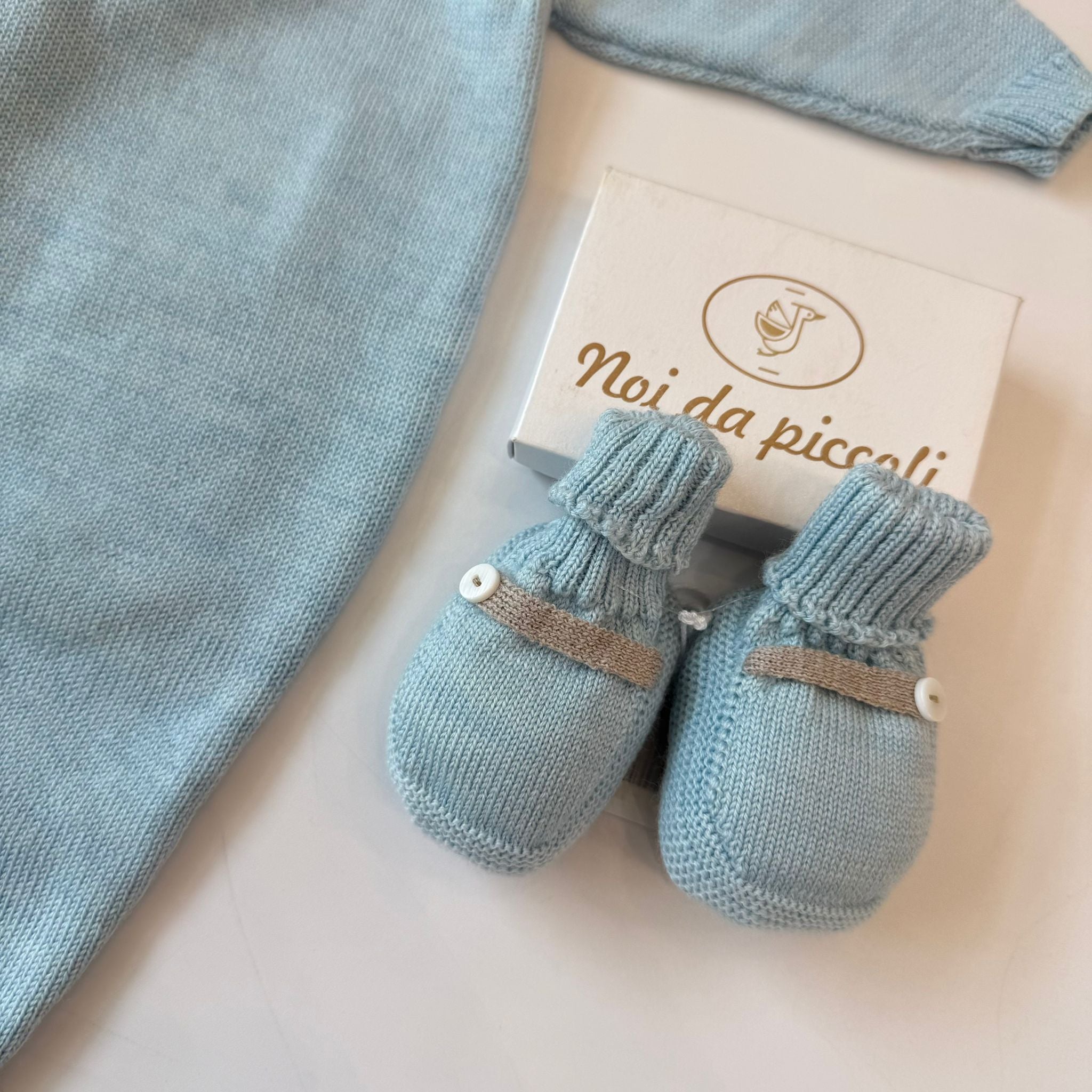 TUTINA CON BABBUCCE 100% PURA LANA MERINO EXTRAFINE POLVERE
