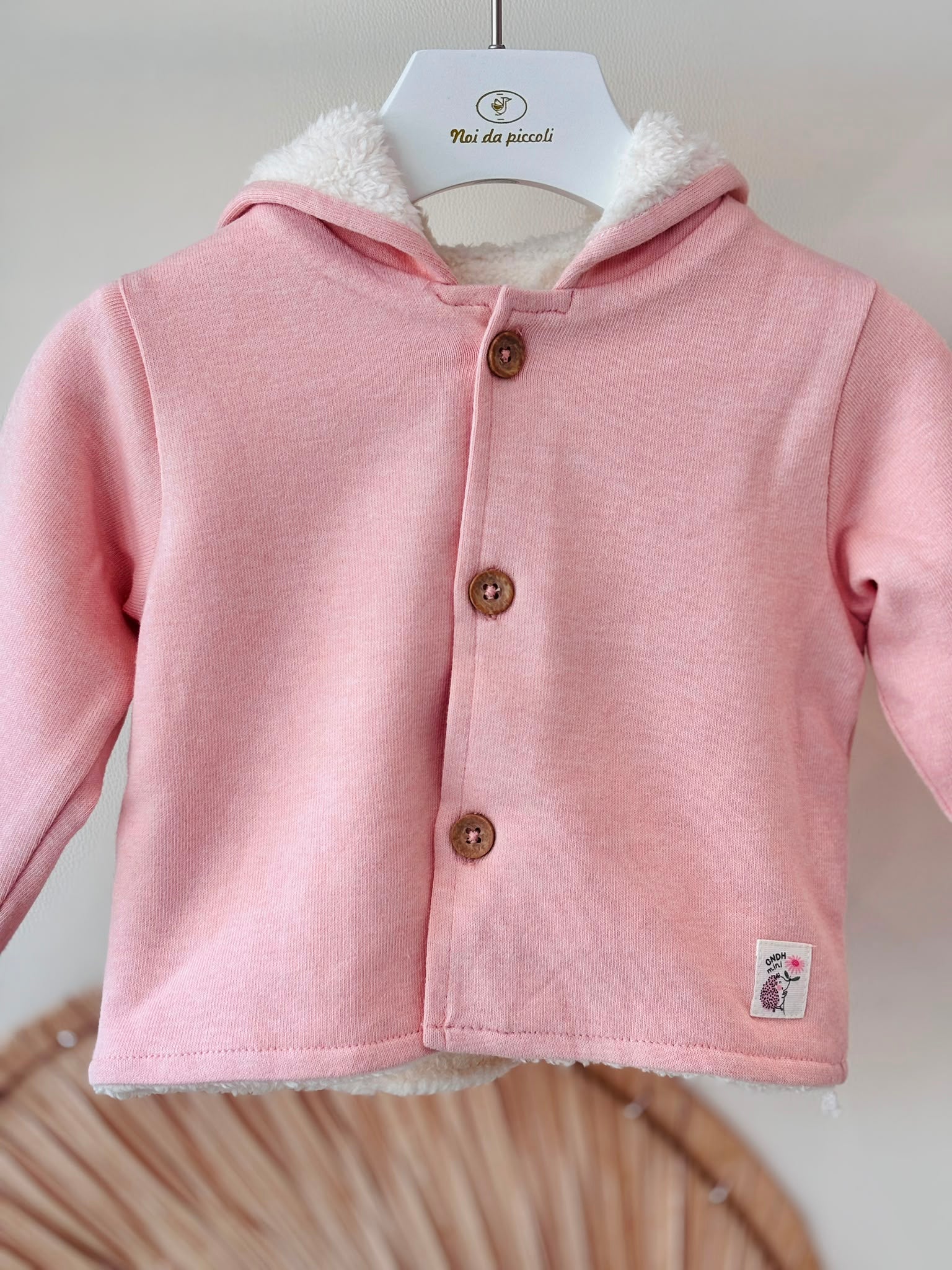CARDIGAN EFFETTO PELUCHE ROSA