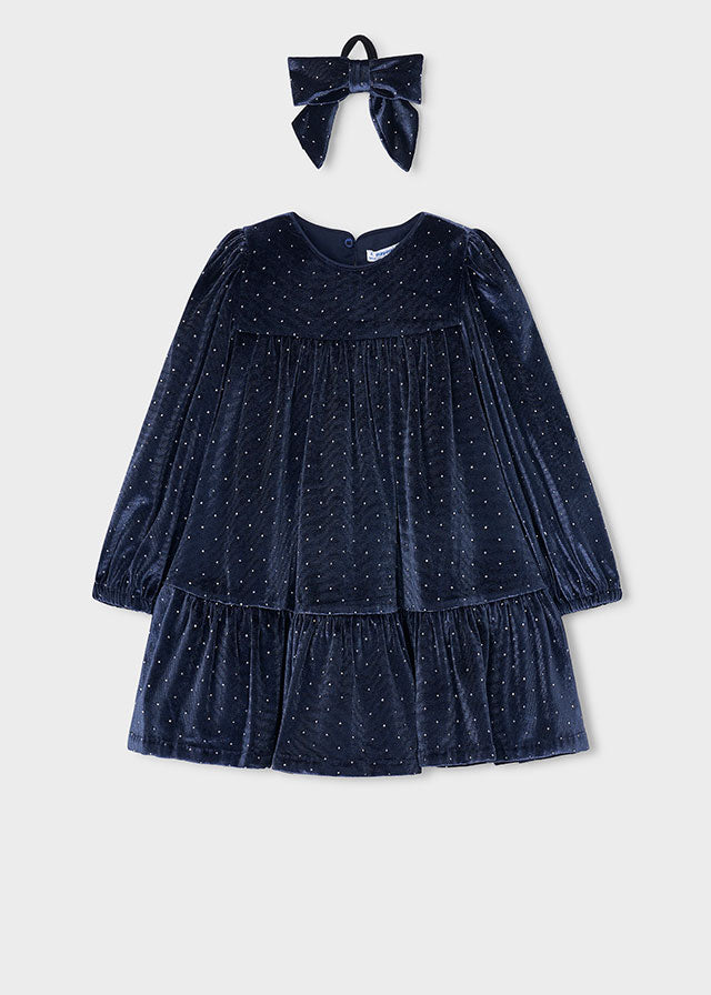 vestito IN VELLUTO BLU