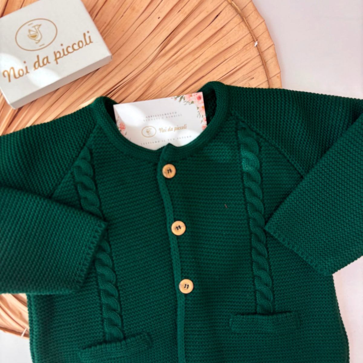 Golfino Filato Caldo Treccine Verde Sardon - dettaglio 1