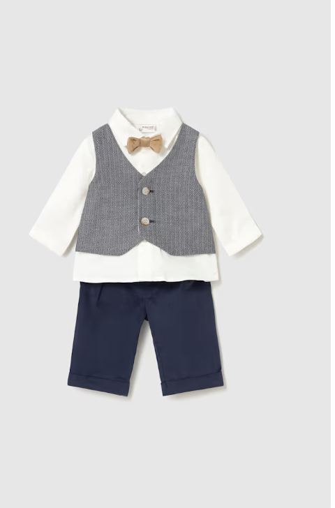 COMPLETO IN COTONE CALDO BLU