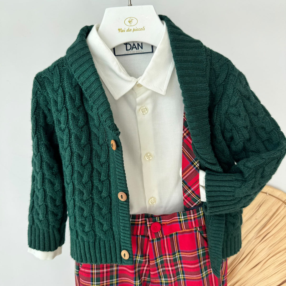 COMPLETO IN COTONE CALDO CON FANTASIA TARTAN VERDE TARTAN