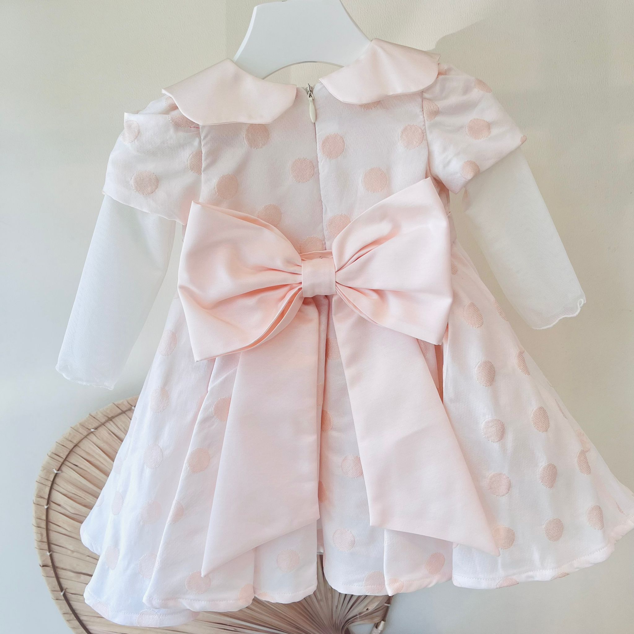 ABITO CON POIS ROSA E FIORE