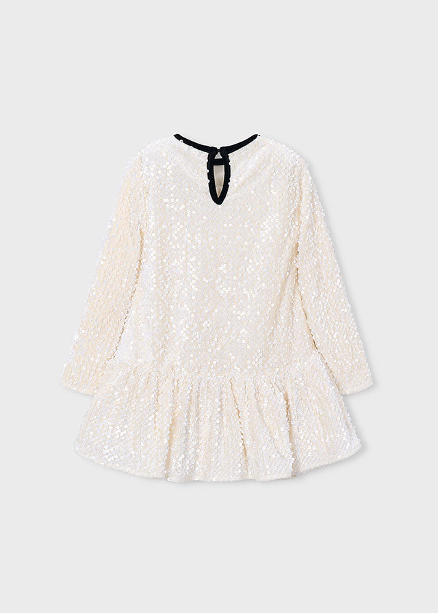 VESTITO LUMINOSO CHAMPAGNE IN CALDO COTONE