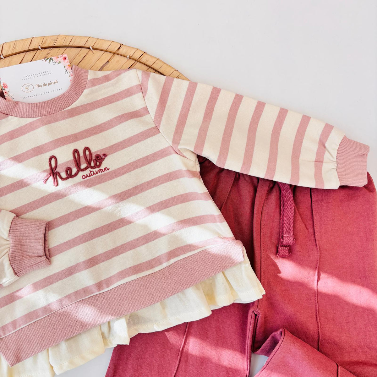 COMPLETO IN COTONE CALDO ROSA