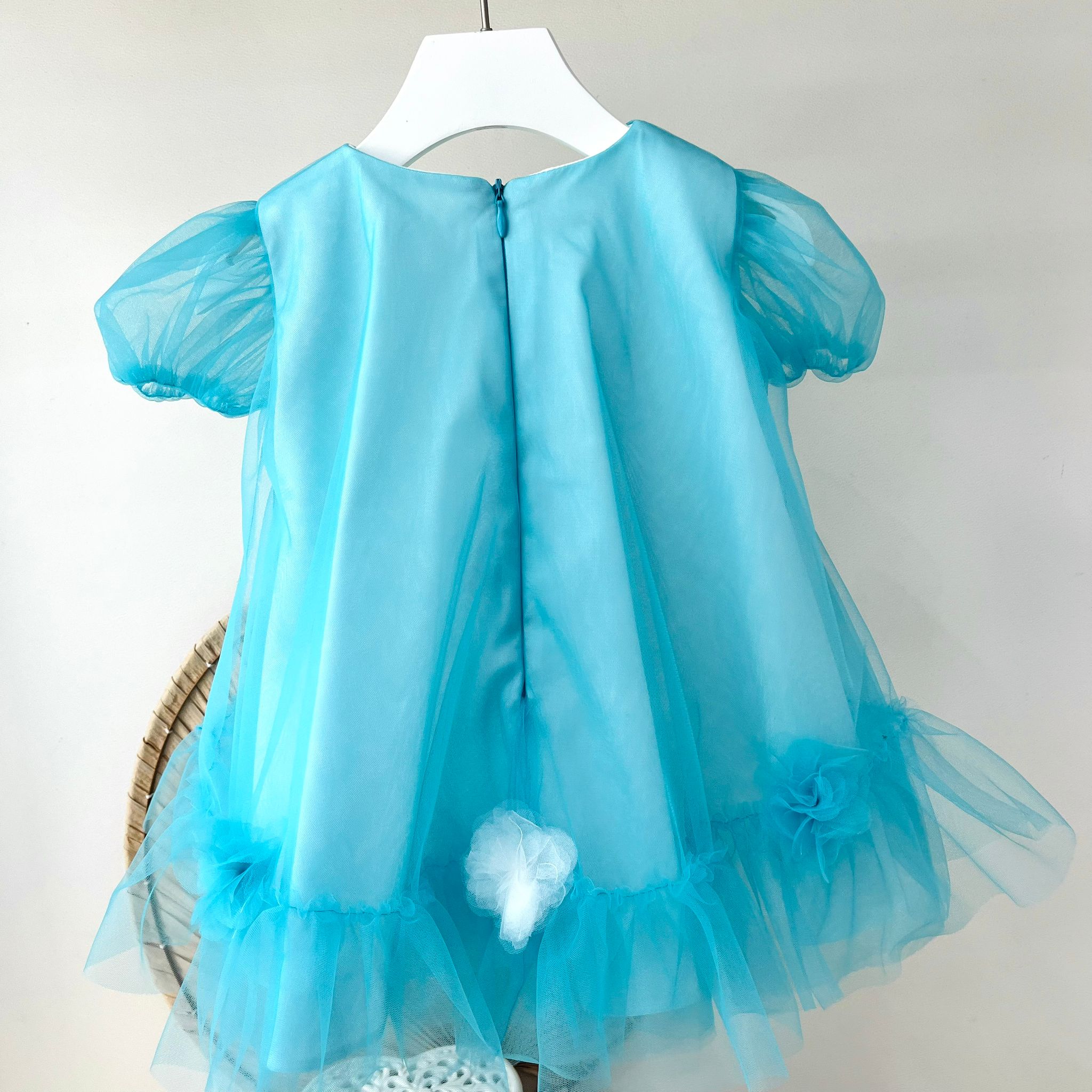 ABITINO CERIMONALE IN TULLE CIELO - Noi da piccoli