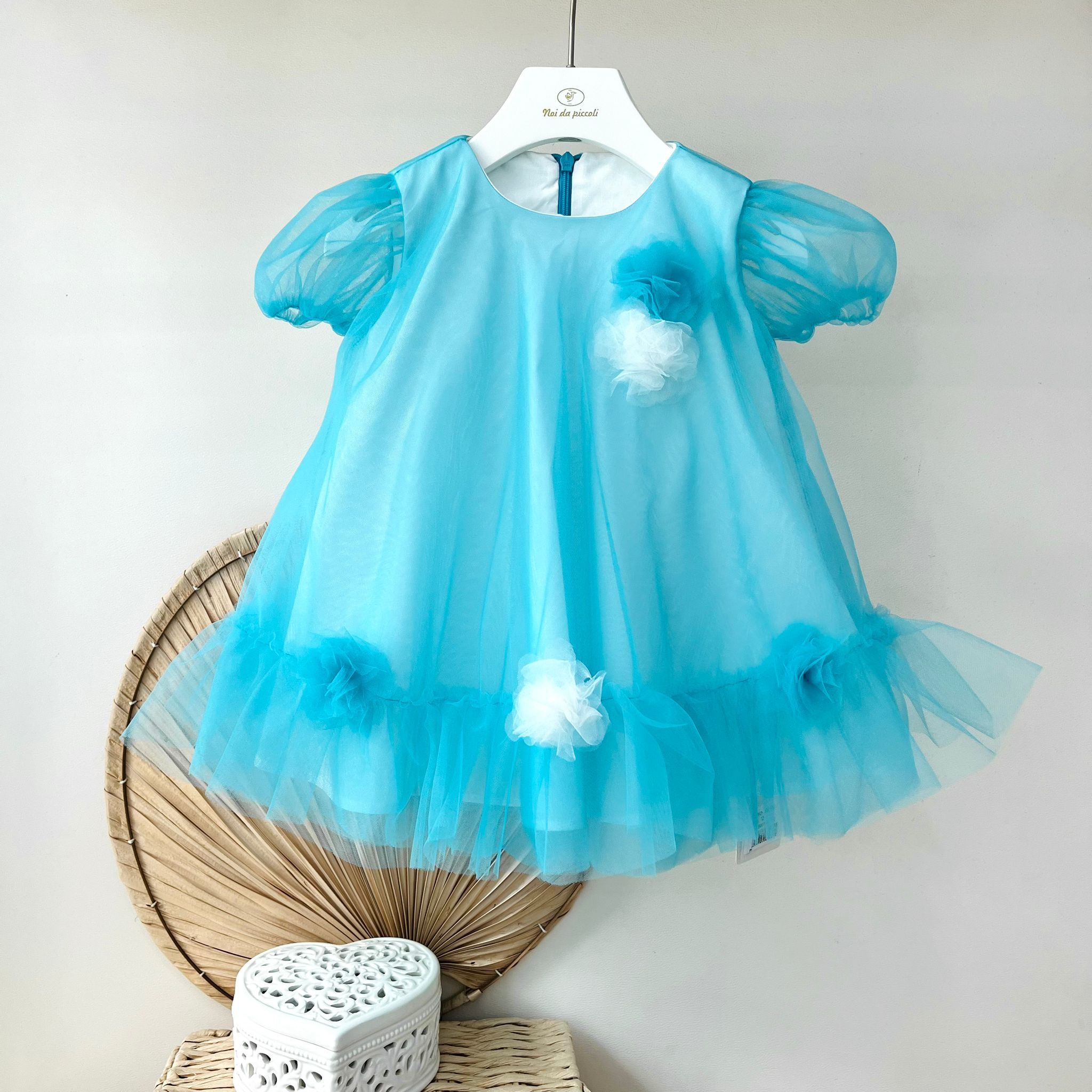 ABITINO CERIMONALE IN TULLE CIELO - Noi da piccoli