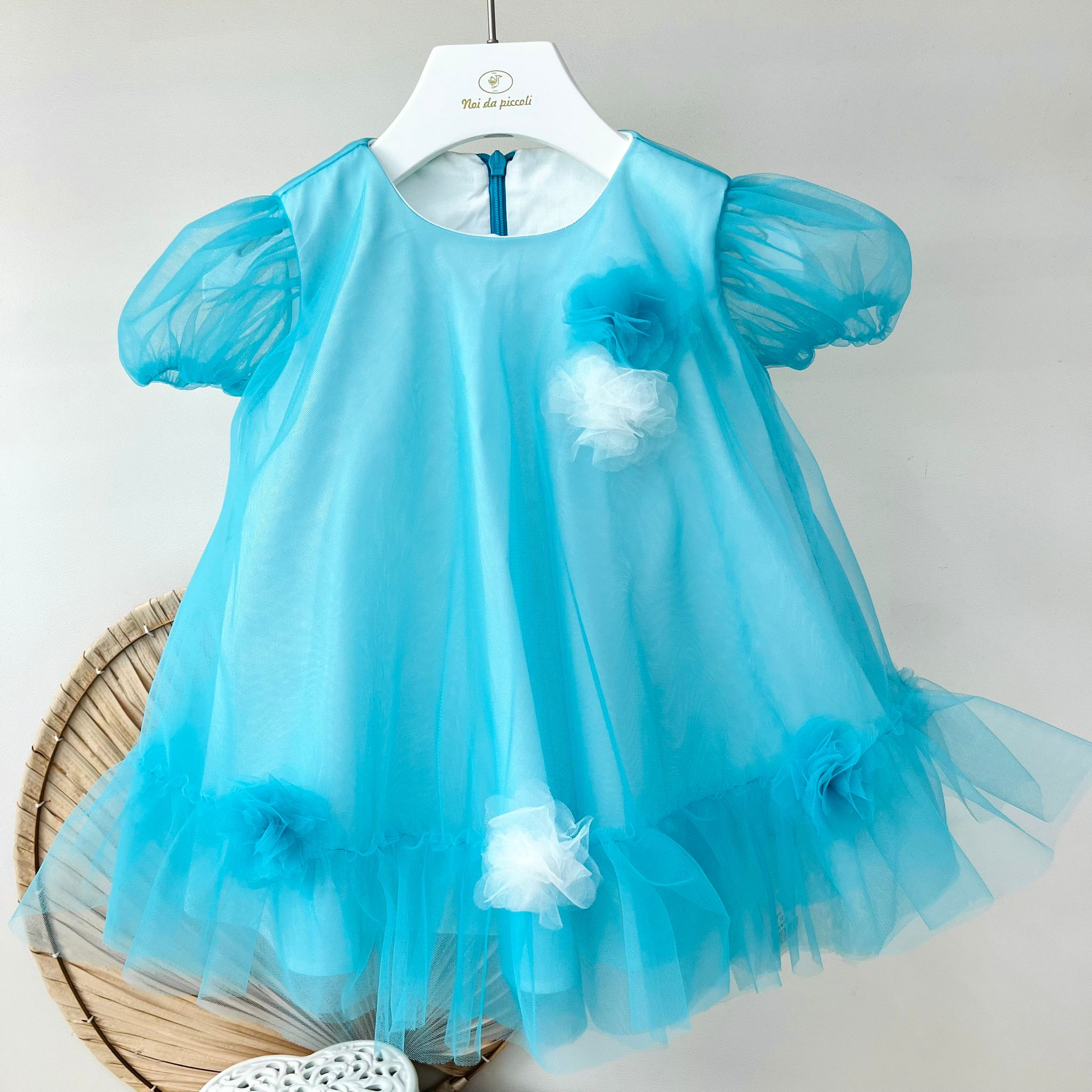 ABITINO CERIMONALE IN TULLE CIELO - Noi da piccoli