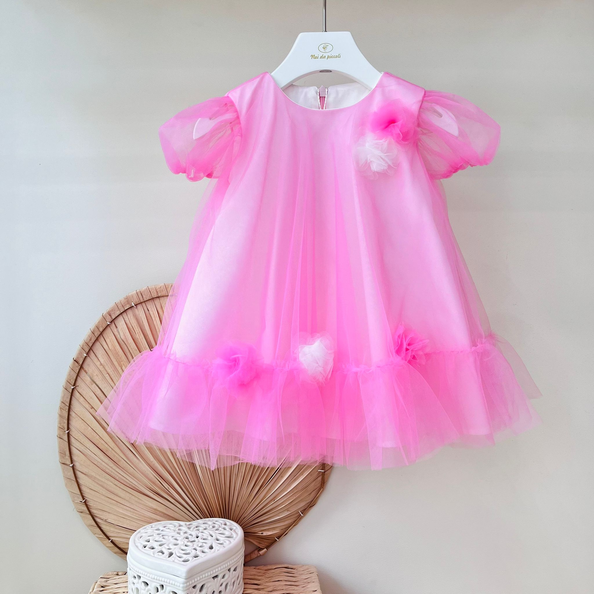 ABITINO CERIMONALE IN TULLE ROSA - Noi da piccoli