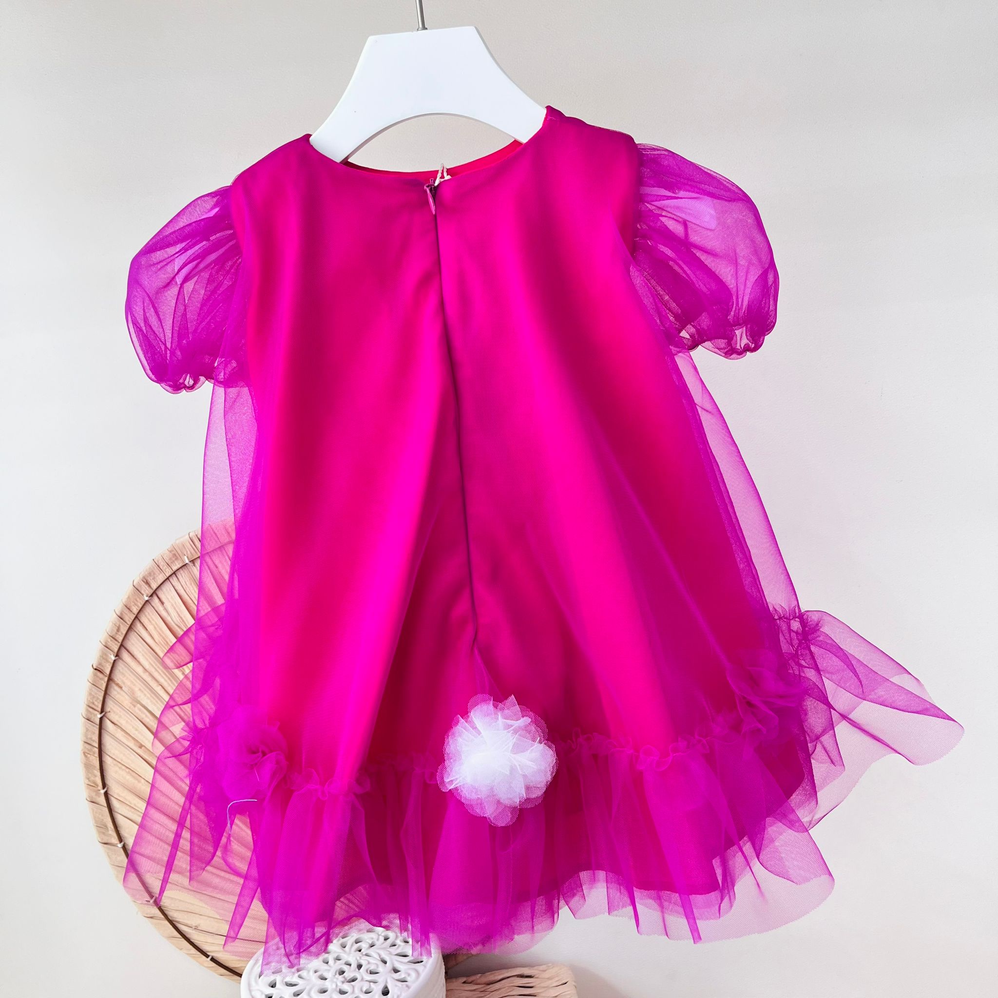 ABITINO CERIMONALE IN TULLE VIOLA - Noi da piccoli