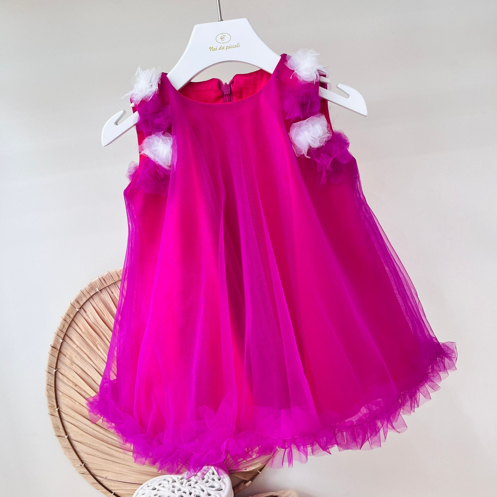 ABITINO CERIMONALE IN TULLE VIOLA - Noi da piccoli