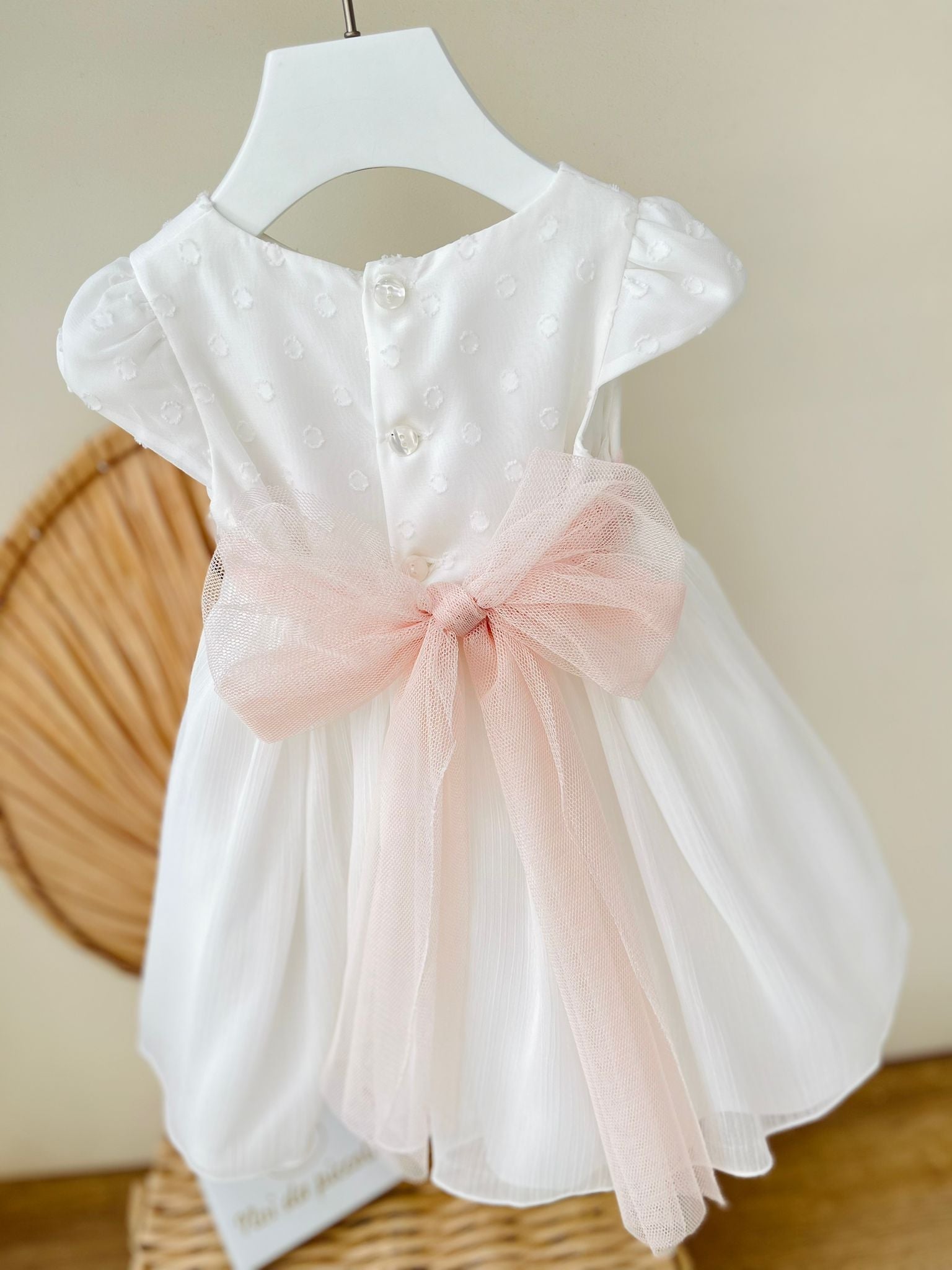 ABITINO CERIMONIALE BIANCO FASCIA CON FIORE - Noi da piccoli