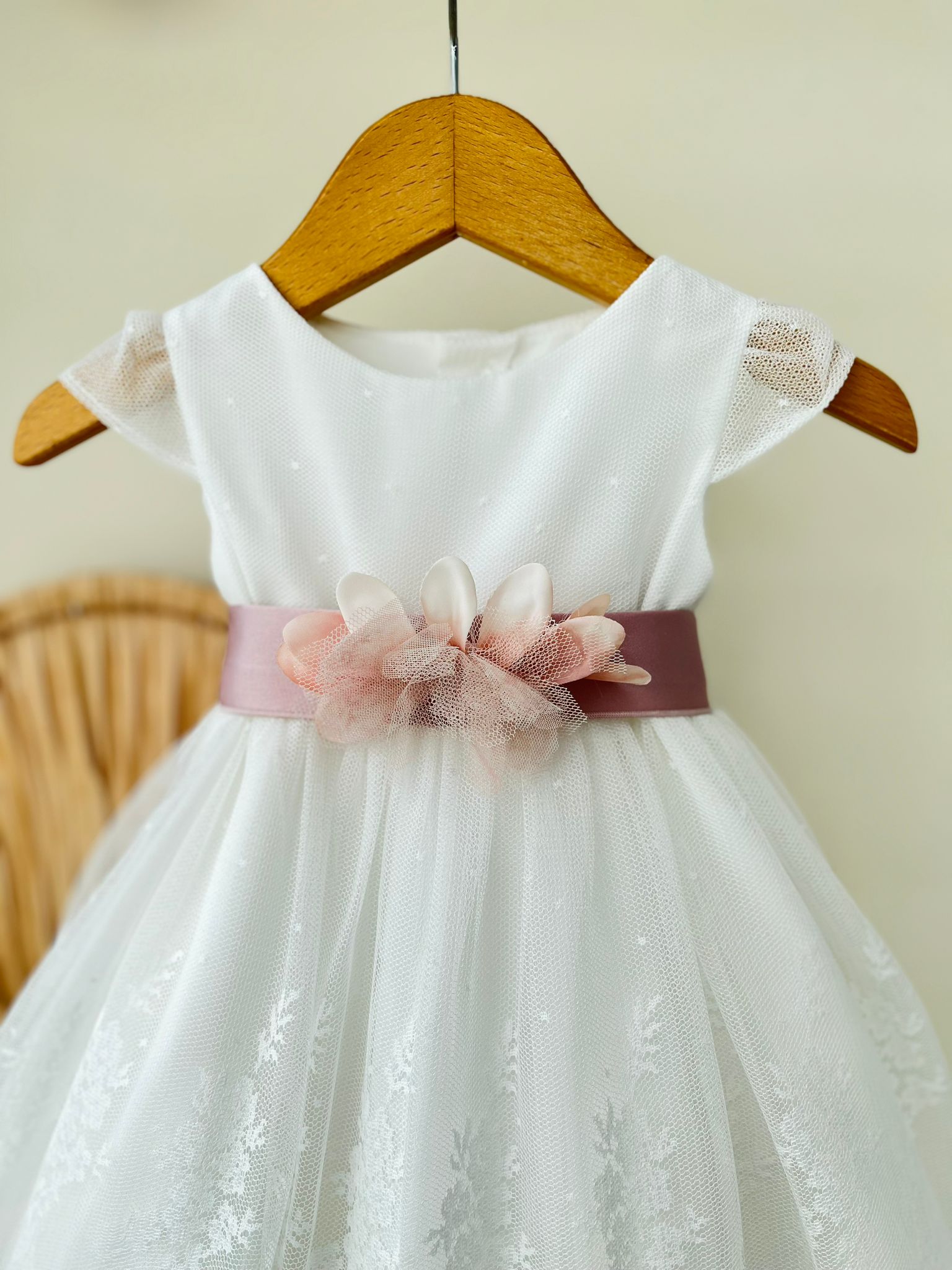 ABITINO CERIMONIALE BIANCO FASCIA RASO FIORI - Noi da piccoli