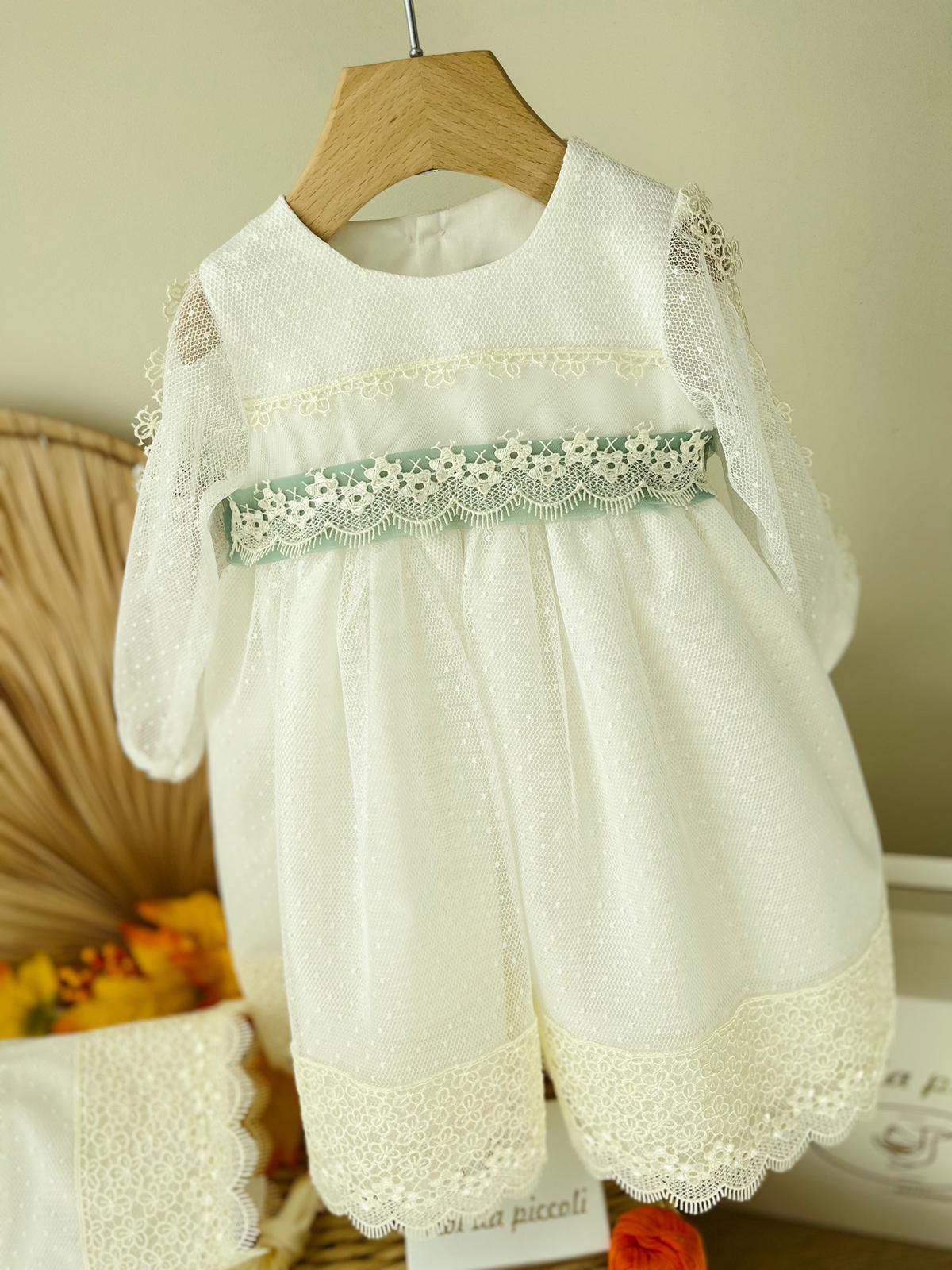 ABITINO CERIMONIALE EDA AVORIO VERDE - Noi da piccoli