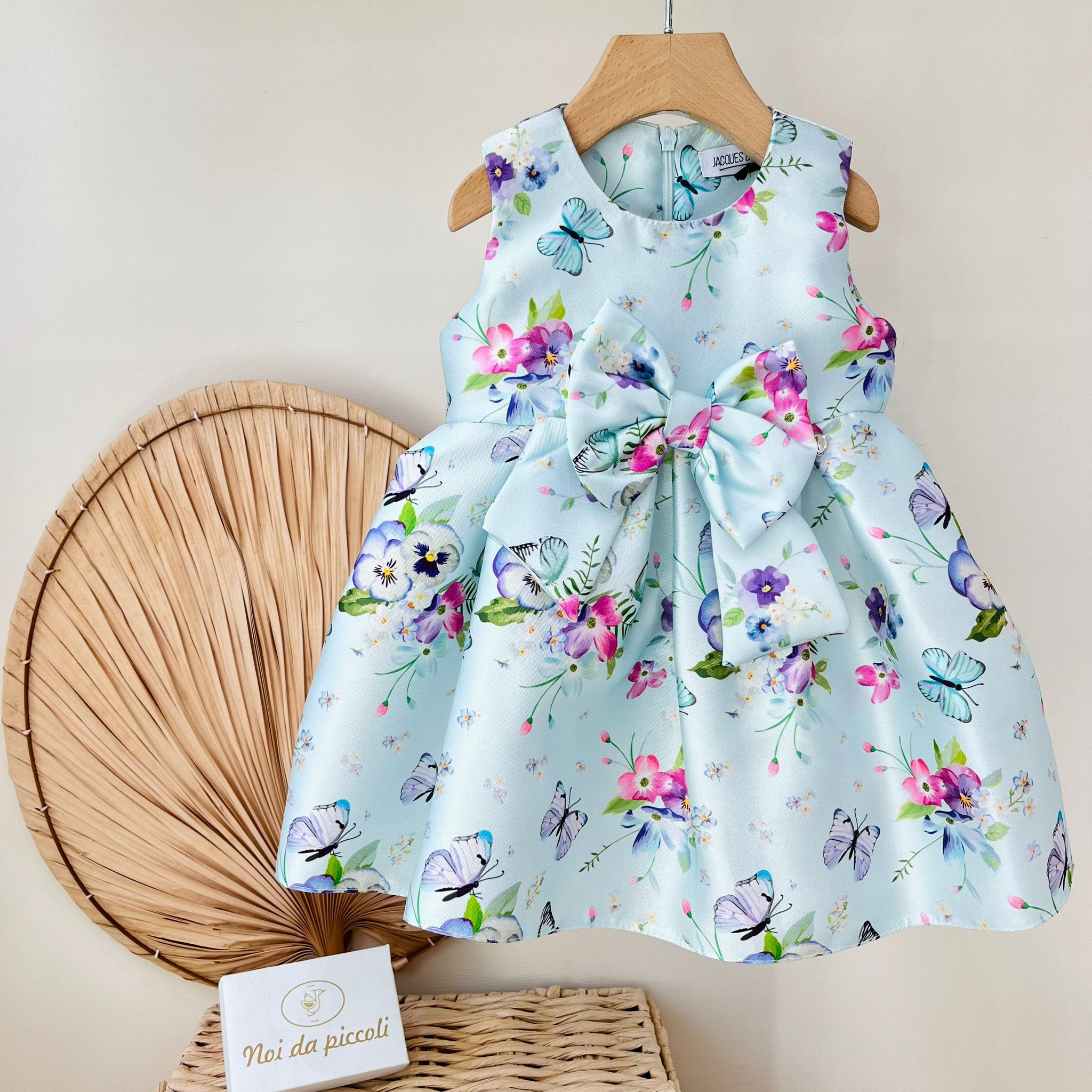 ABITINO CERIMONIALE IIN MICADO FLOREALE CON FIOCCO TIFFANY - Noi da piccoli