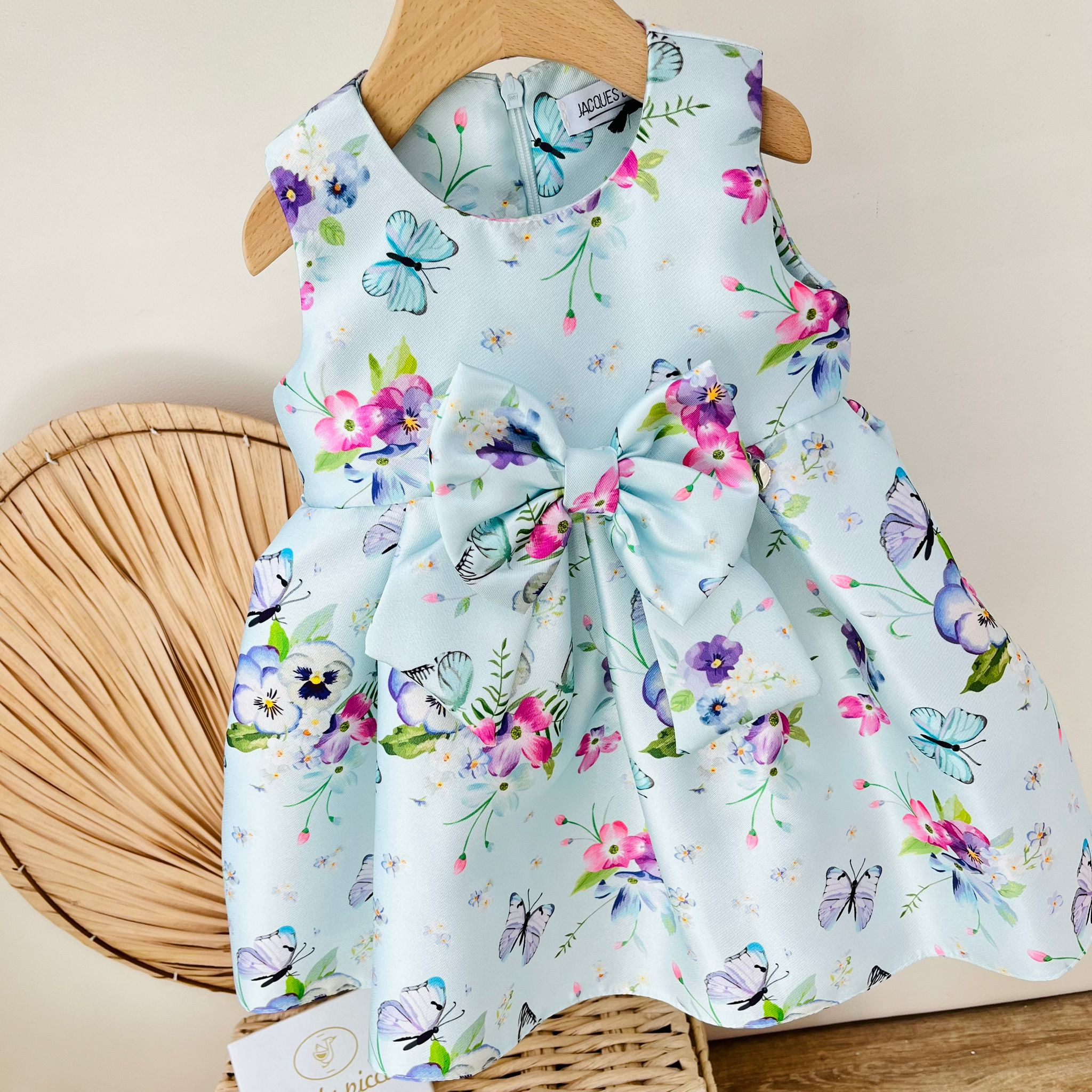 ABITINO CERIMONIALE IIN MICADO FLOREALE CON FIOCCO TIFFANY - Noi da piccoli