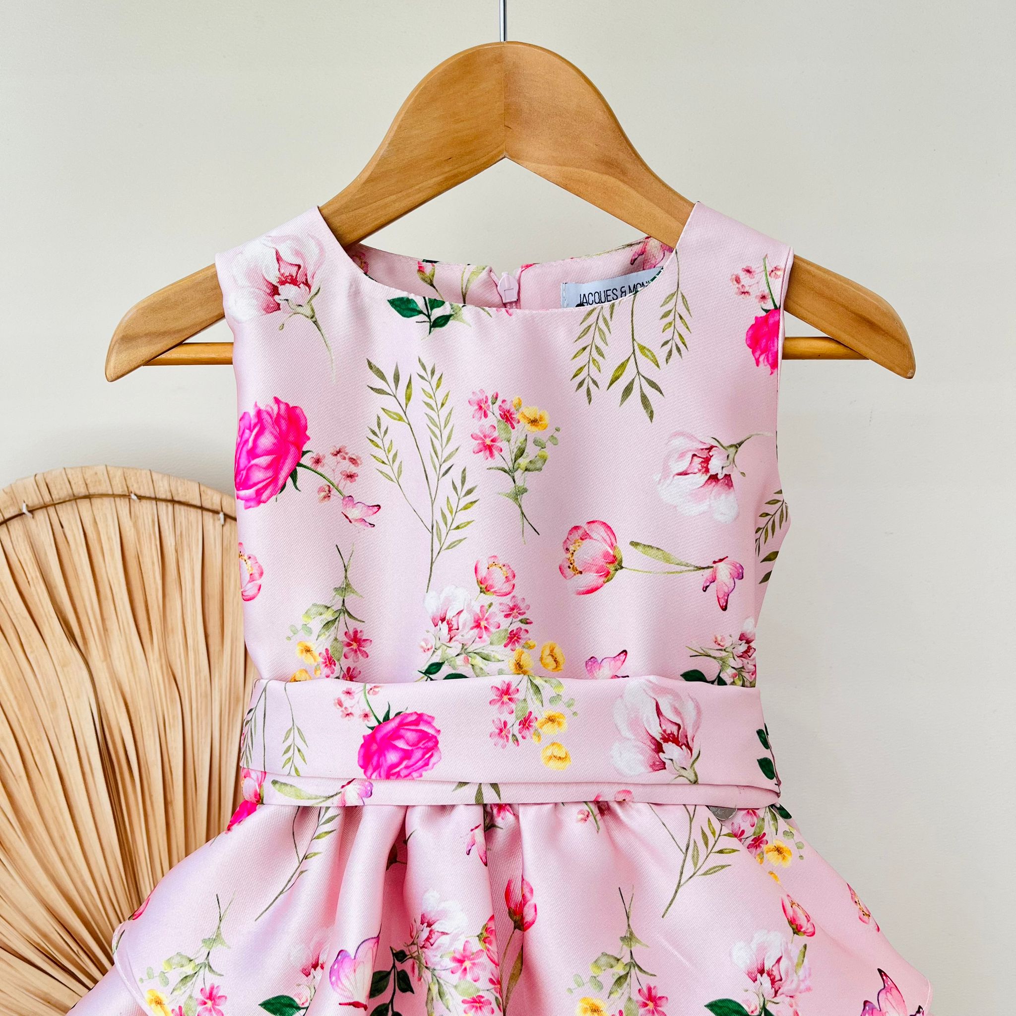 ABITINO CERIMONIALE IN MICADO A SBUFFO FLOREALE ROSA - Noi da piccoli