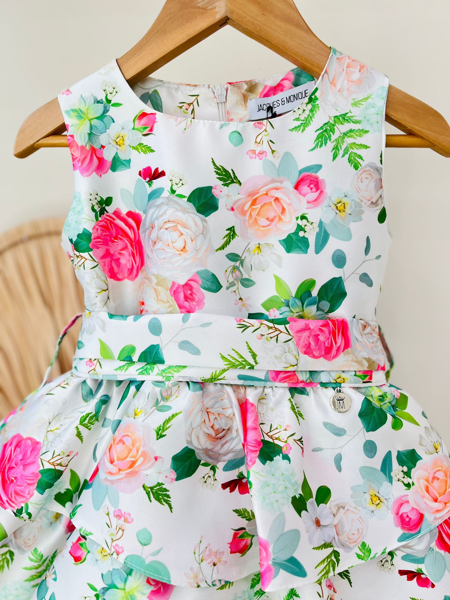 ABITINO CERIMONIALE IN MICADO A SBUFFO FLOREALE VERDE - Noi da piccoli