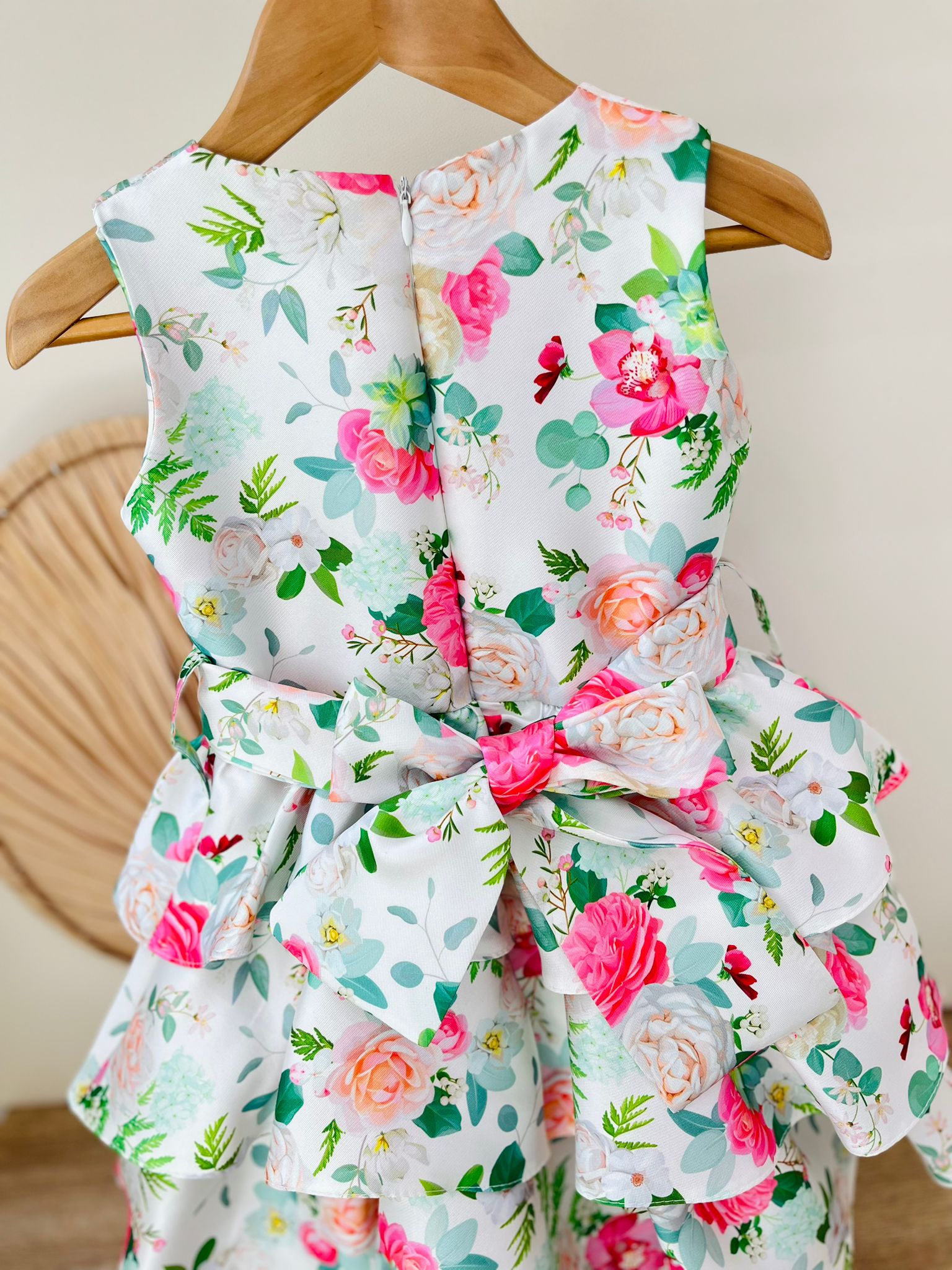 ABITINO CERIMONIALE IN MICADO A SBUFFO FLOREALE VERDE - Noi da piccoli