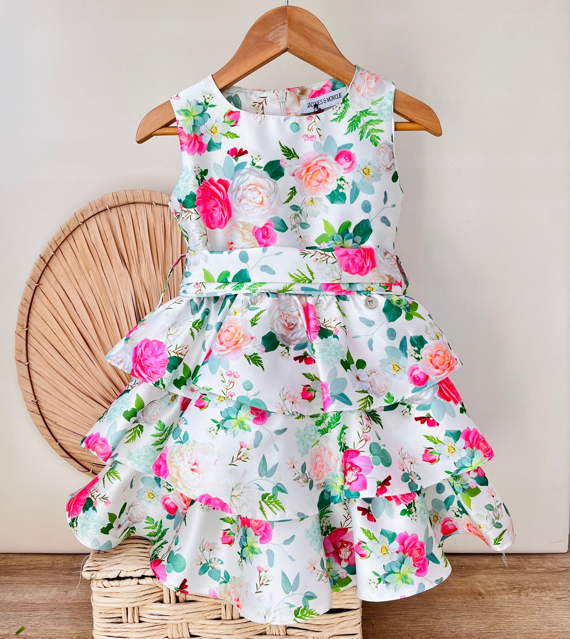 ABITINO CERIMONIALE IN MICADO A SBUFFO FLOREALE VERDE - Noi da piccoli